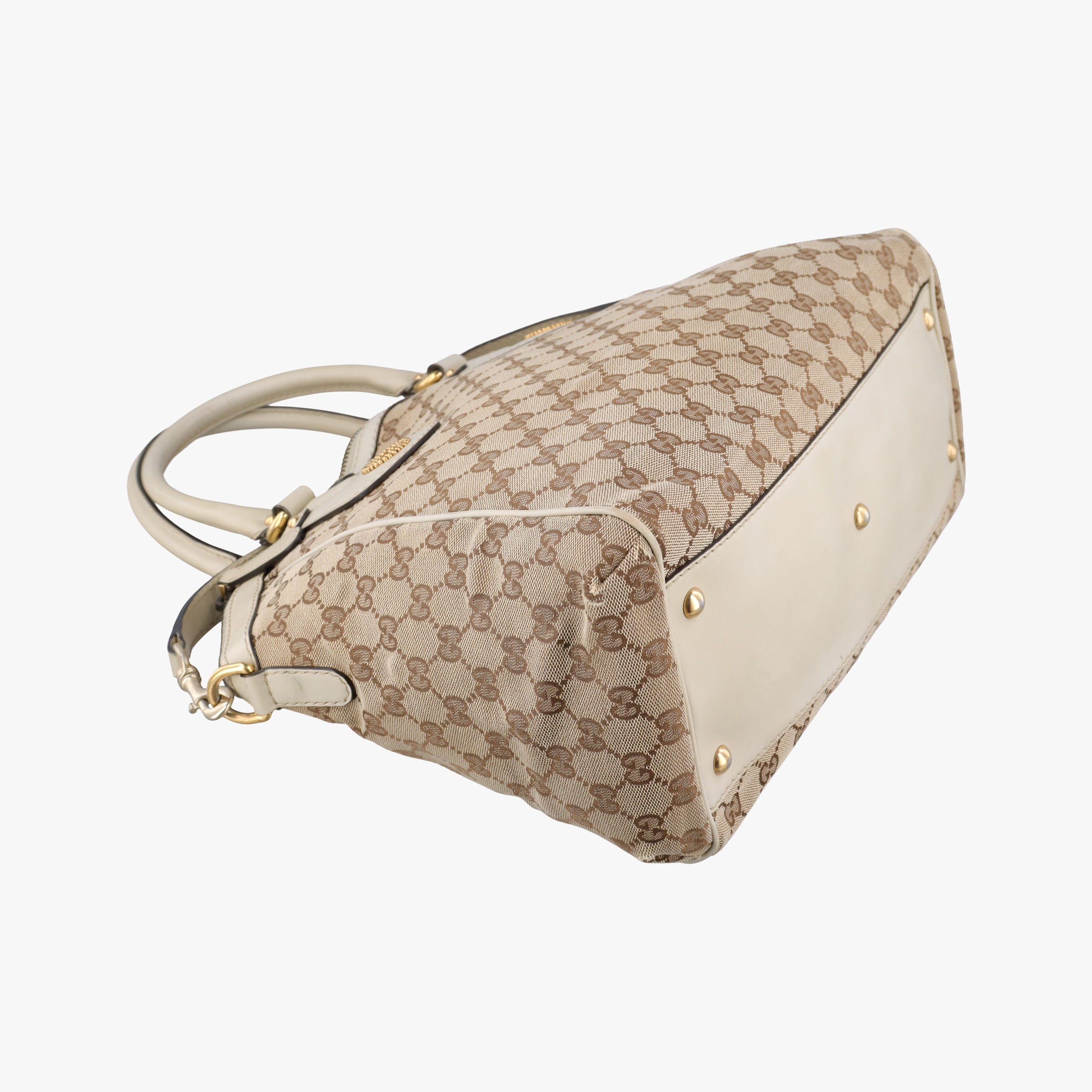 Secondhand Gucci Scarlett White×Beige Canvas x Leather 282299 shoulderbag | stylenewstar
