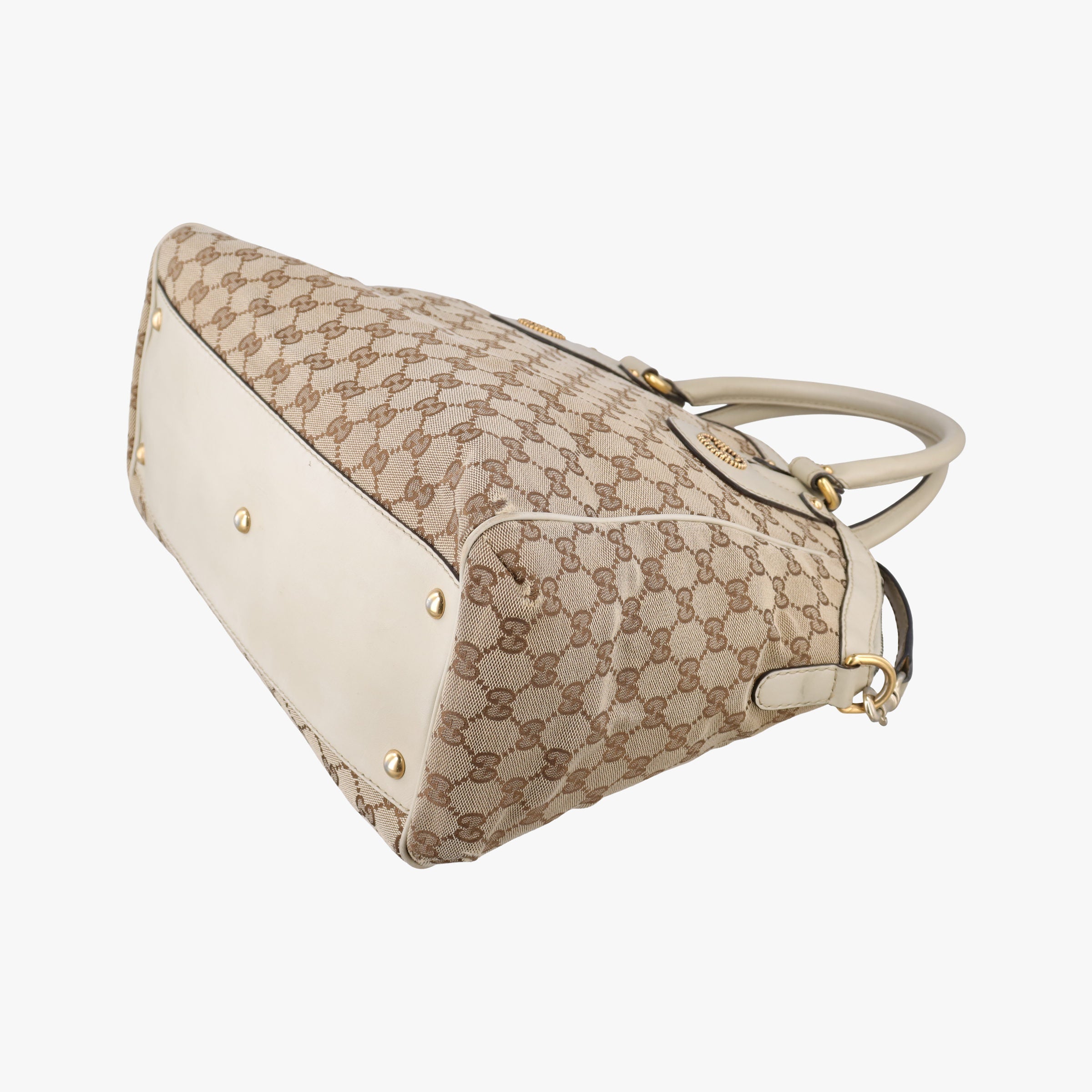 Secondhand Gucci Scarlett White×Beige Canvas x Leather 282299 shoulderbag | stylenewstar