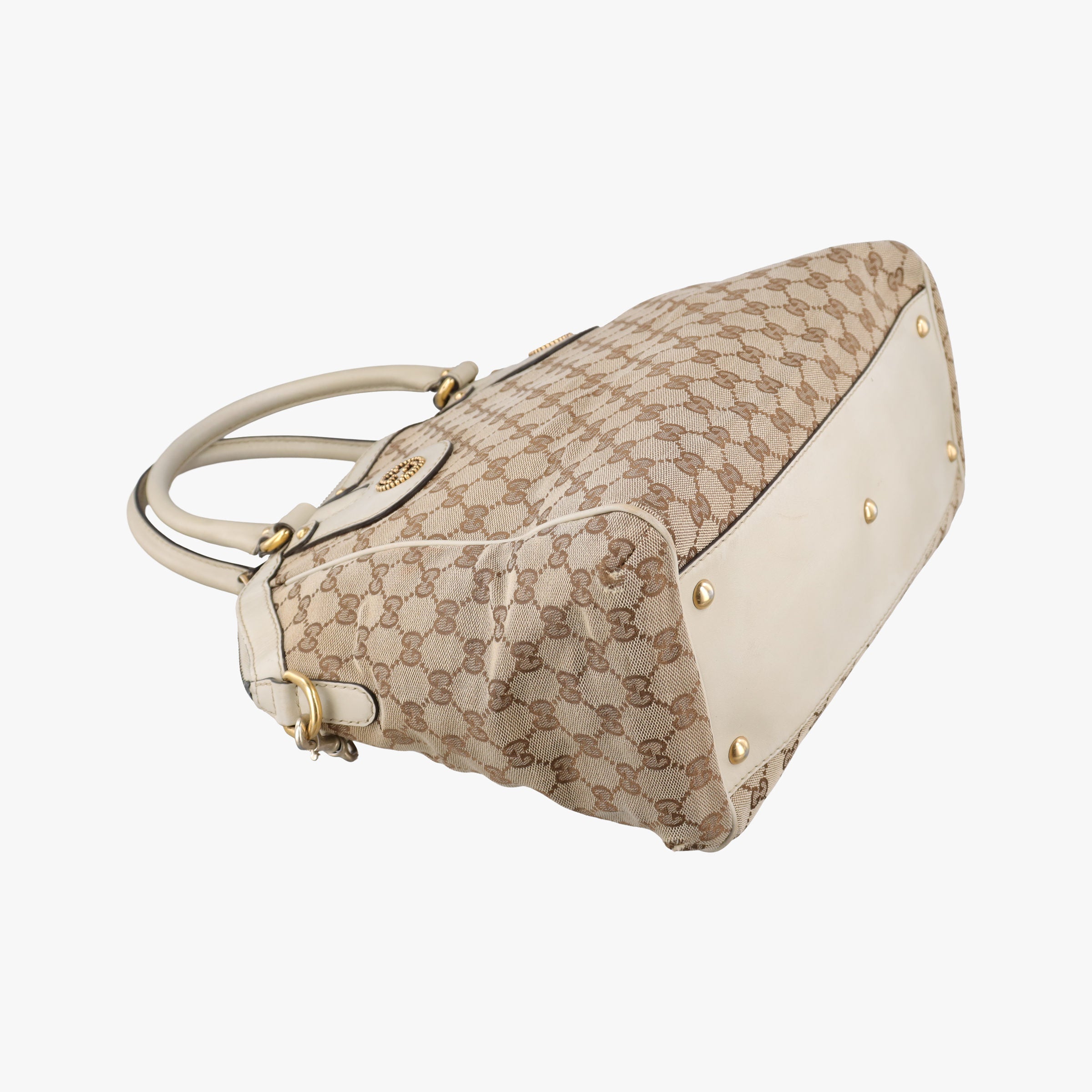 Secondhand Gucci Scarlett White×Beige Canvas x Leather 282299 shoulderbag | stylenewstar
