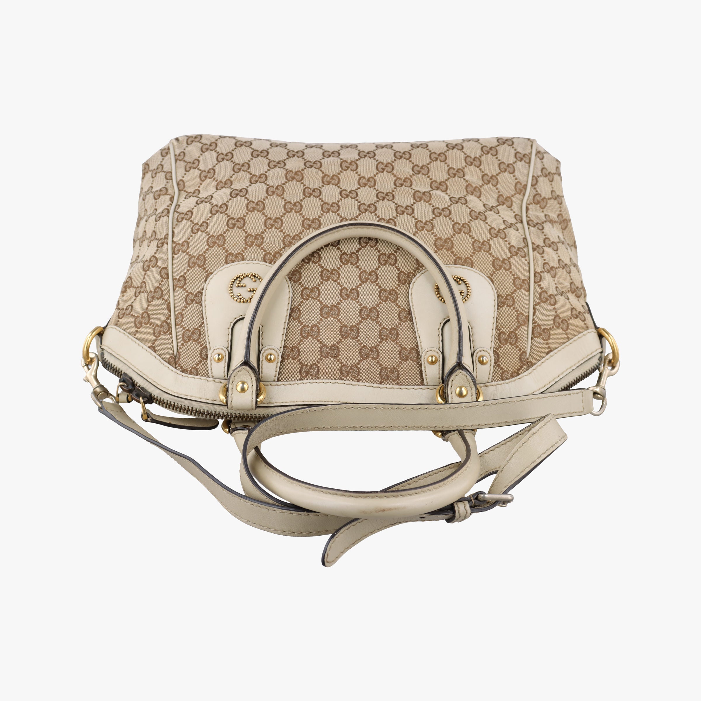 Secondhand Gucci Scarlett White×Beige Canvas x Leather 282299 shoulderbag | stylenewstar