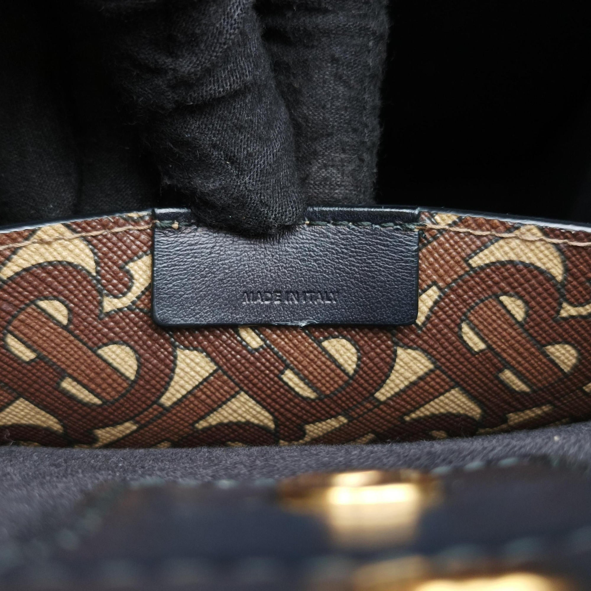 Secondhand Burberry TB Monogram Studded Book Tote Brown×Black PVC coated canvas  handbag | stylenewstar