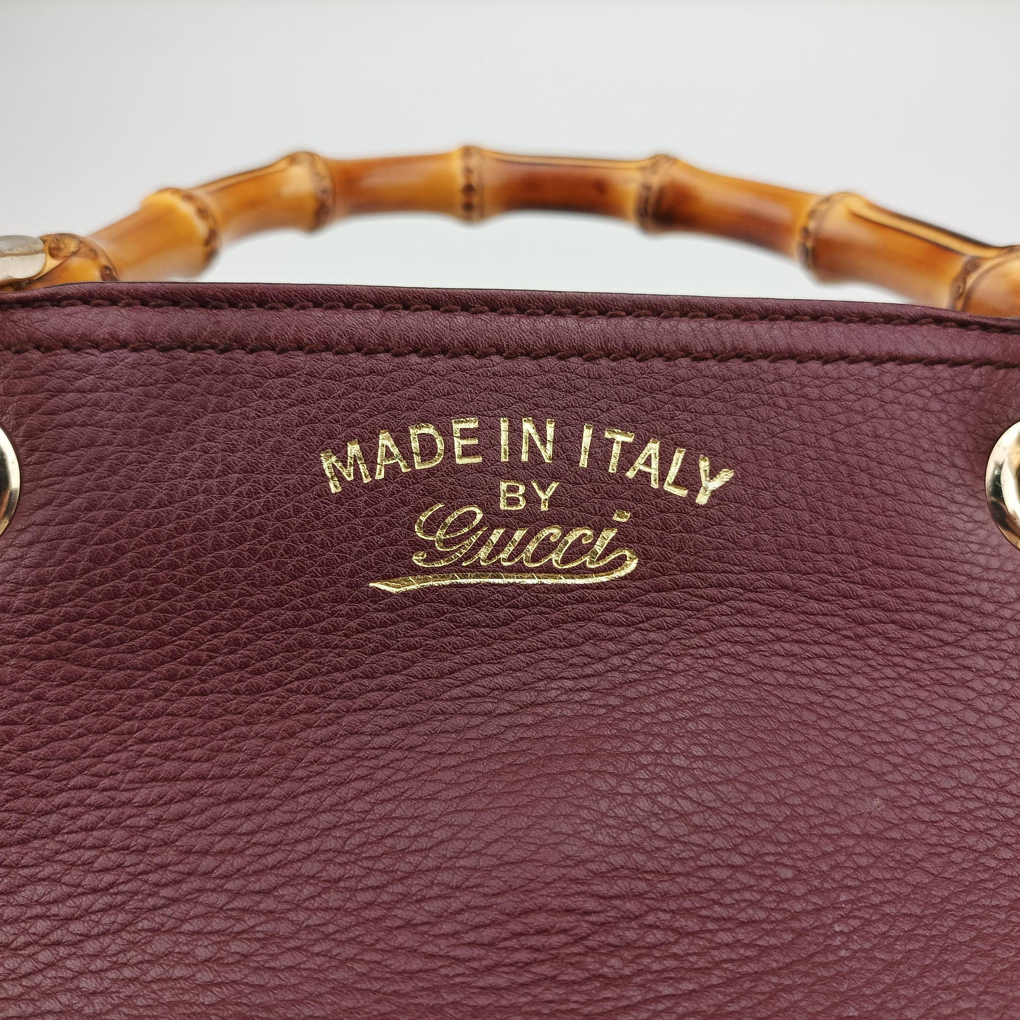 Pre-owned Gucci Bamboo Shopper Burgundy Leather 336032 shoulderbag | stylenewstar