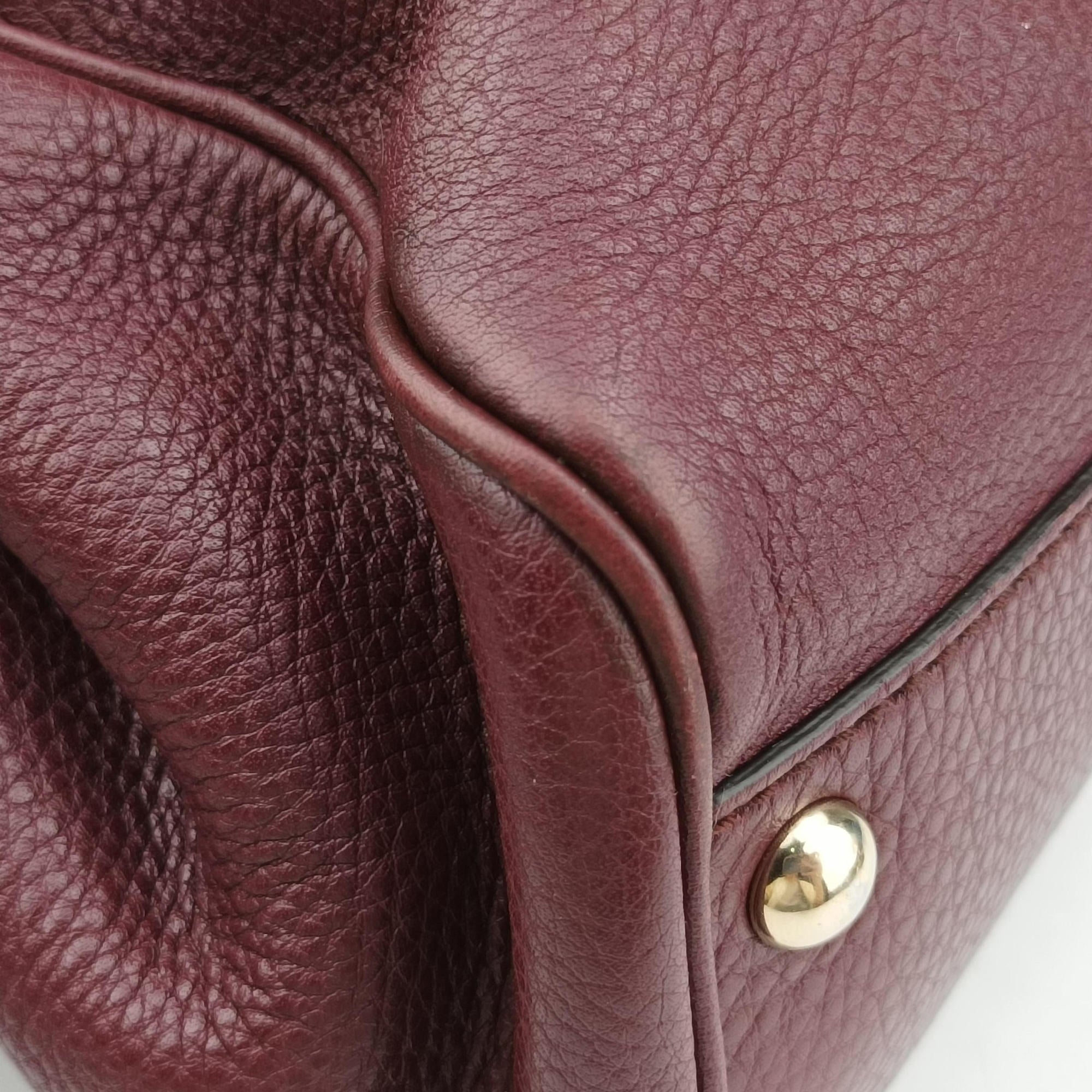 Pre-owned Gucci Bamboo Shopper Burgundy Leather 336032 shoulderbag | stylenewstar