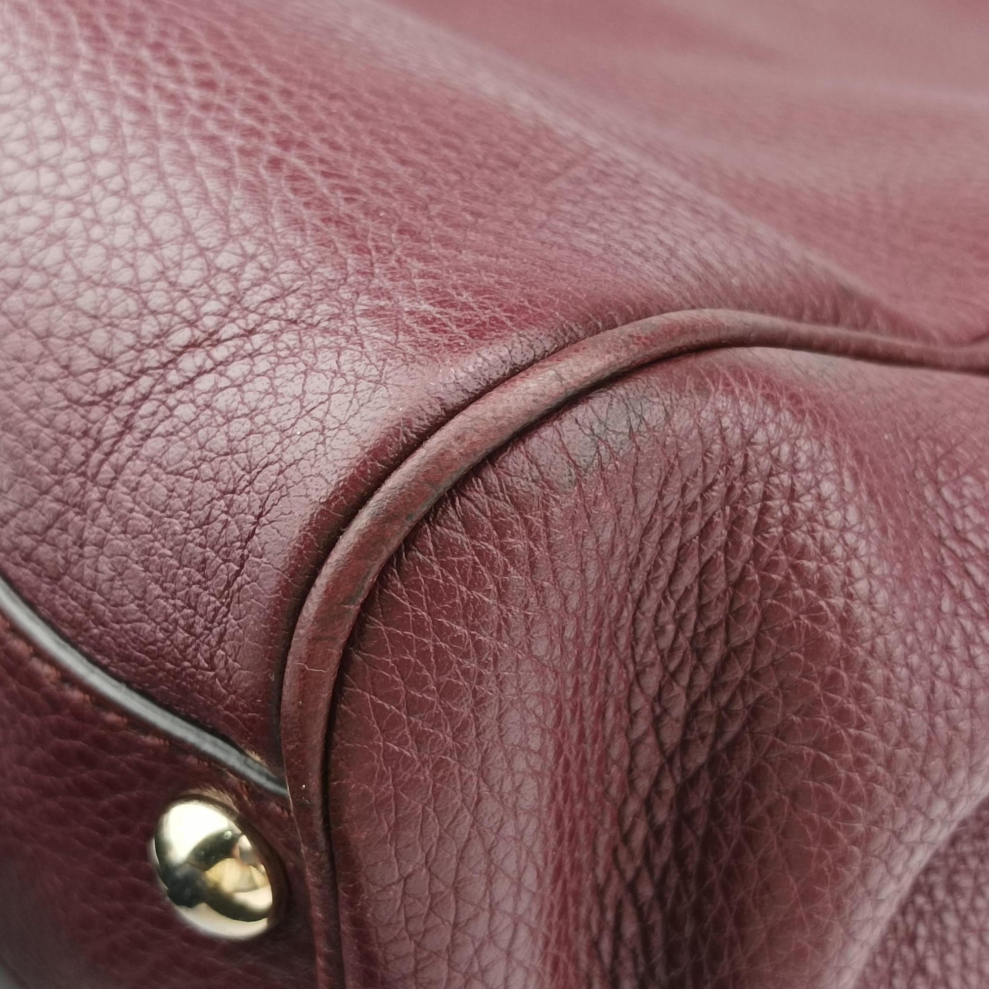 Pre-owned Gucci Bamboo Shopper Burgundy Leather 336032 shoulderbag | stylenewstar