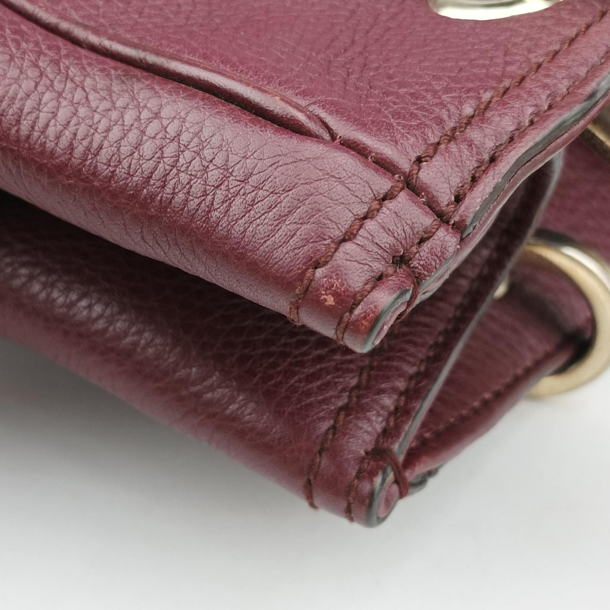 Pre-owned Gucci Bamboo Shopper Burgundy Leather 336032 shoulderbag | stylenewstar