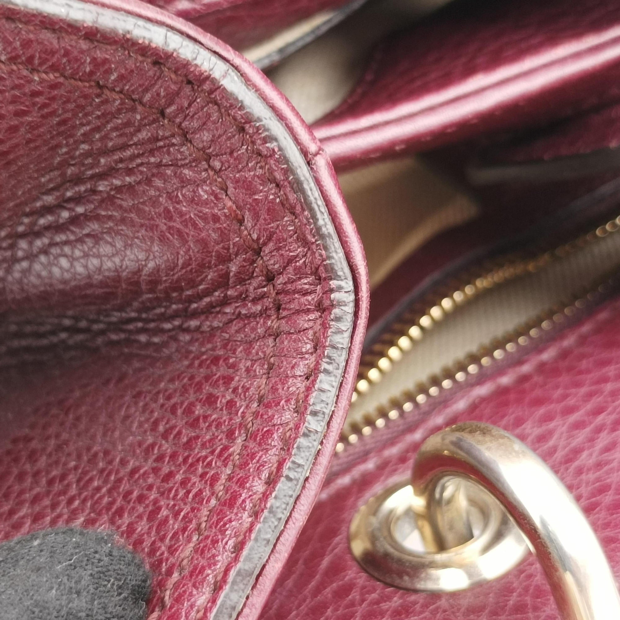 Pre-owned Gucci Bamboo Shopper Burgundy Leather 336032 shoulderbag | stylenewstar