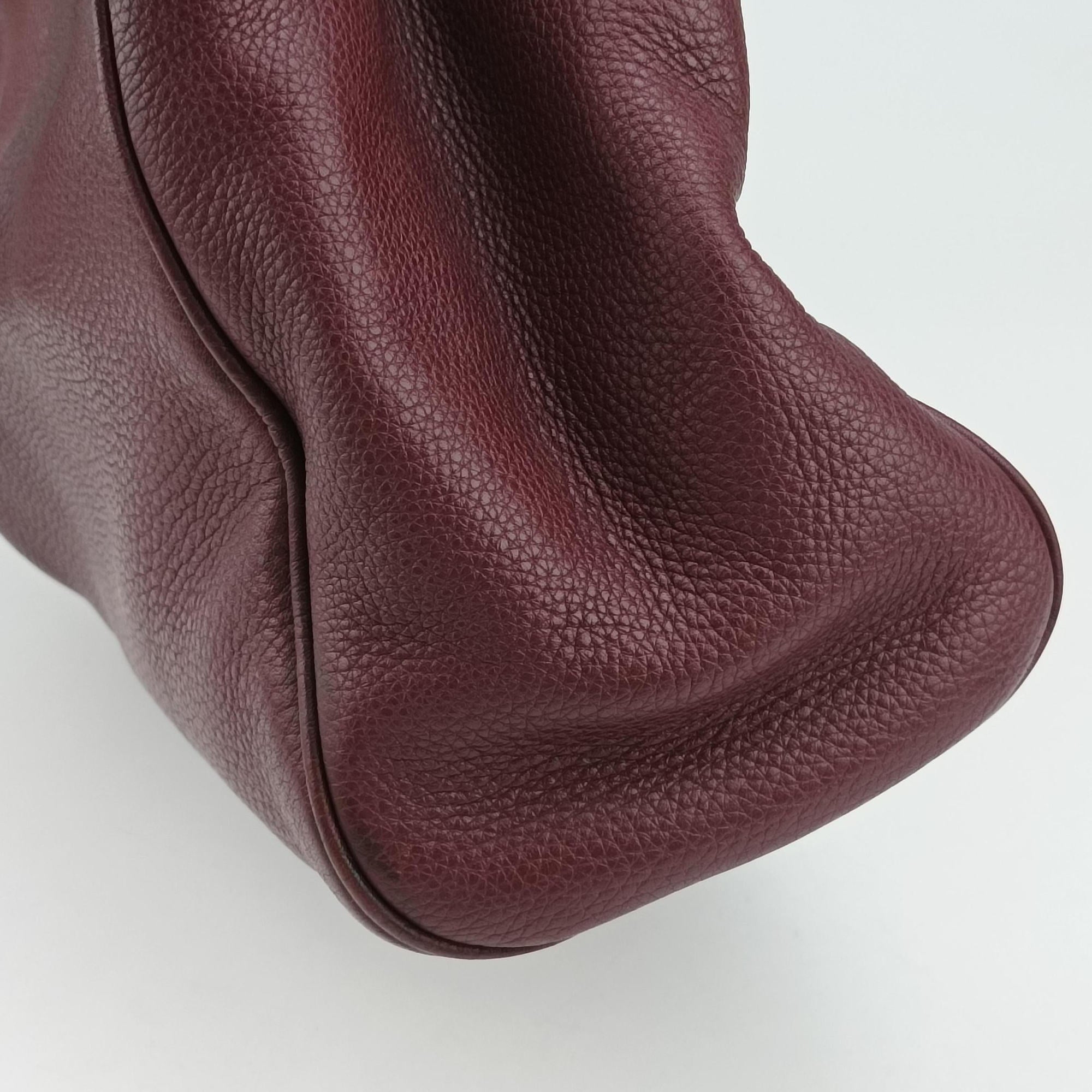 Pre-owned Gucci Bamboo Shopper Burgundy Leather 336032 shoulderbag | stylenewstar
