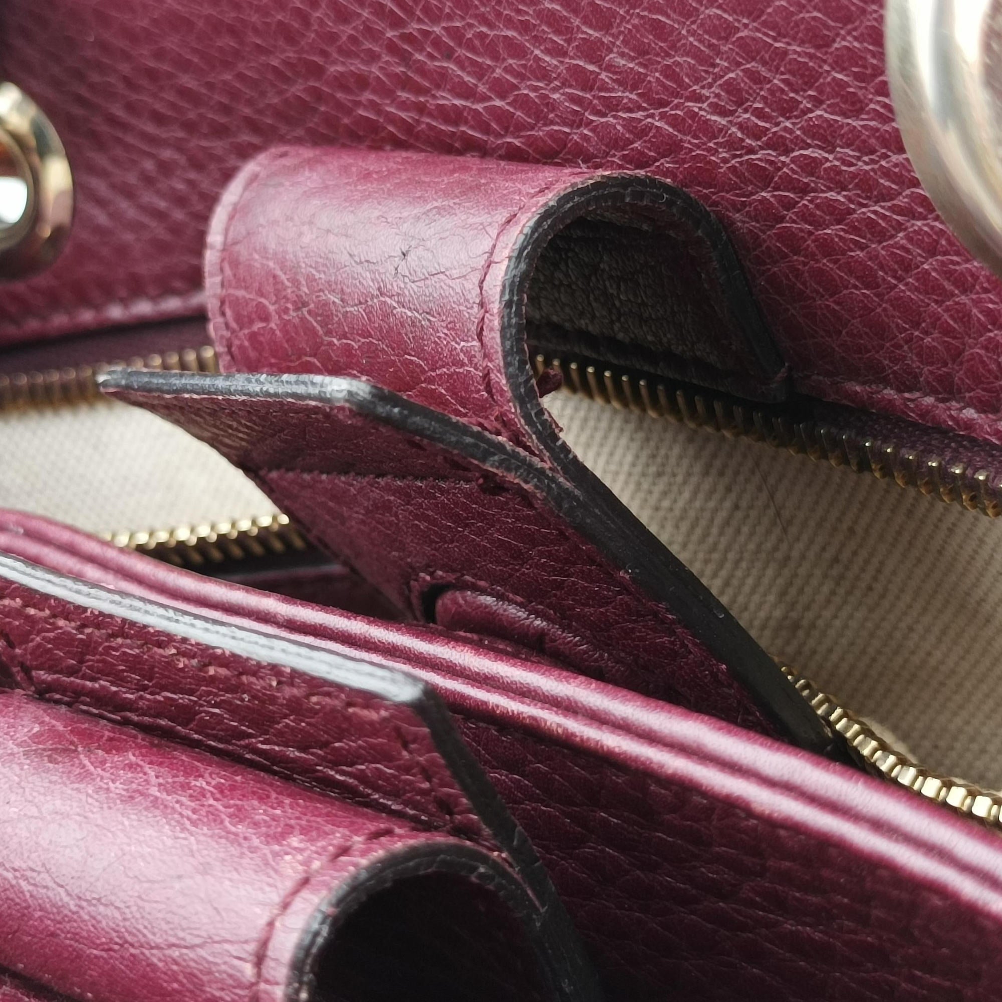 Pre-owned Gucci Bamboo Shopper Burgundy Leather 336032 shoulderbag | stylenewstar