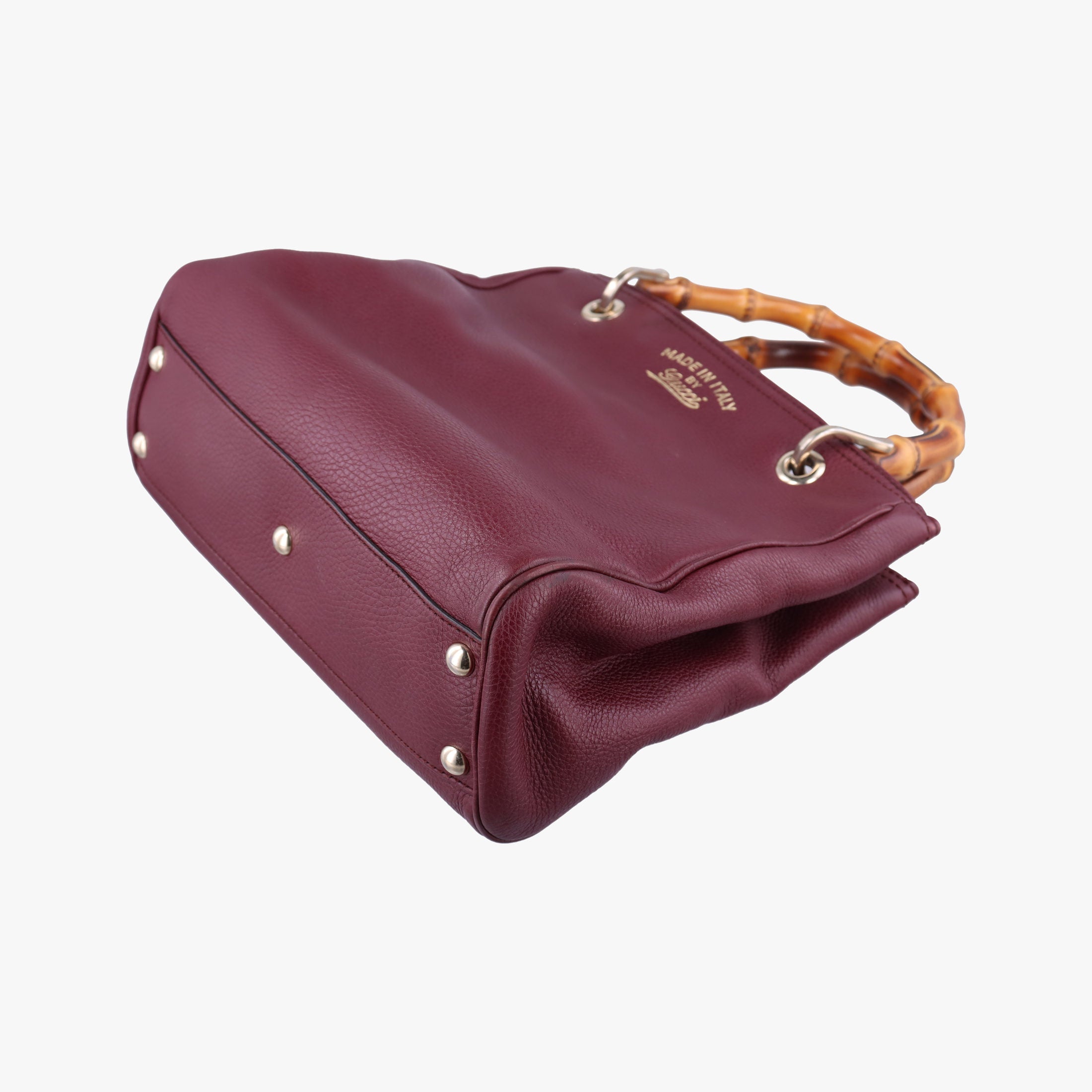 Pre-owned Gucci Bamboo Shopper Burgundy Leather 336032 shoulderbag | stylenewstar