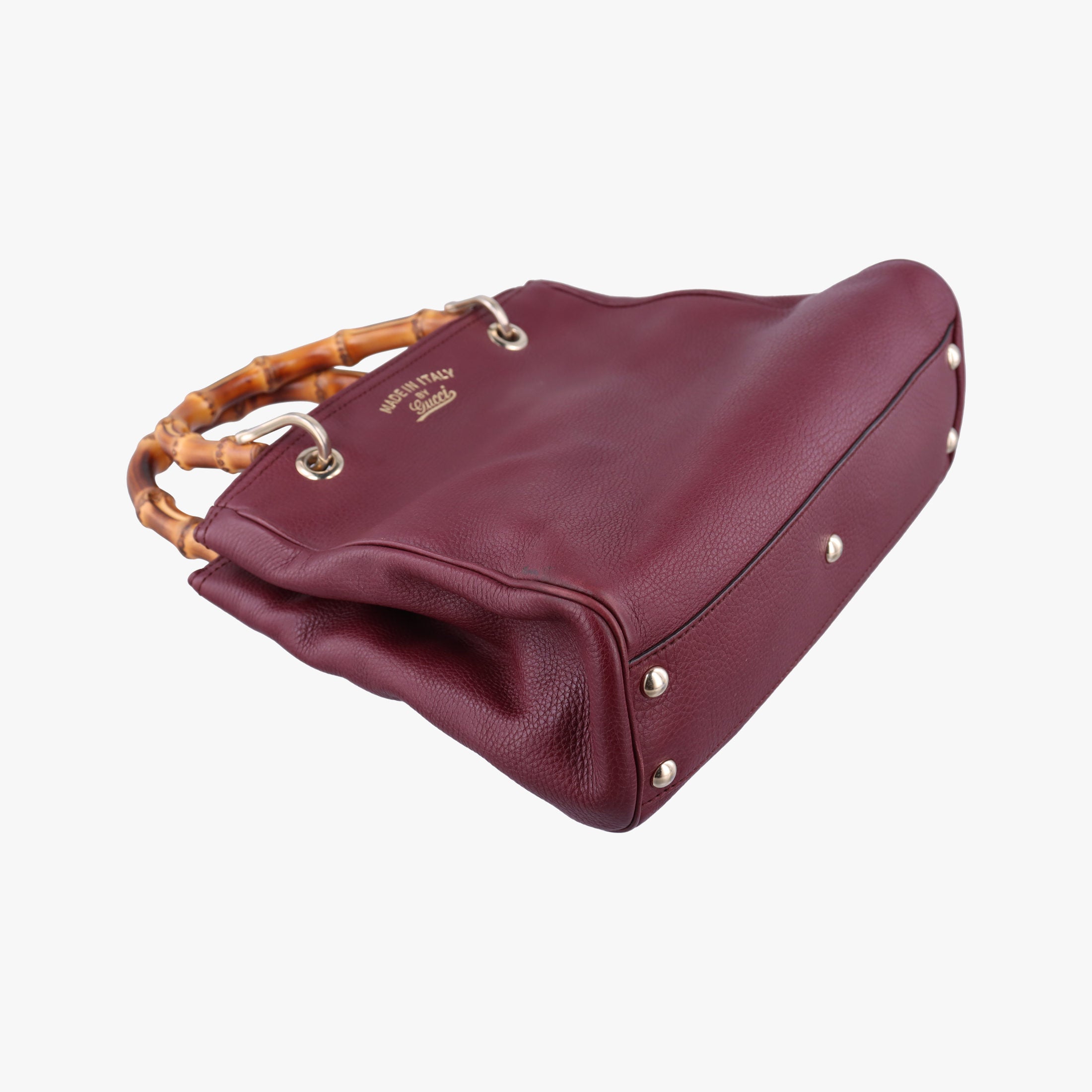 Pre-owned Gucci Bamboo Shopper Burgundy Leather 336032 shoulderbag | stylenewstar