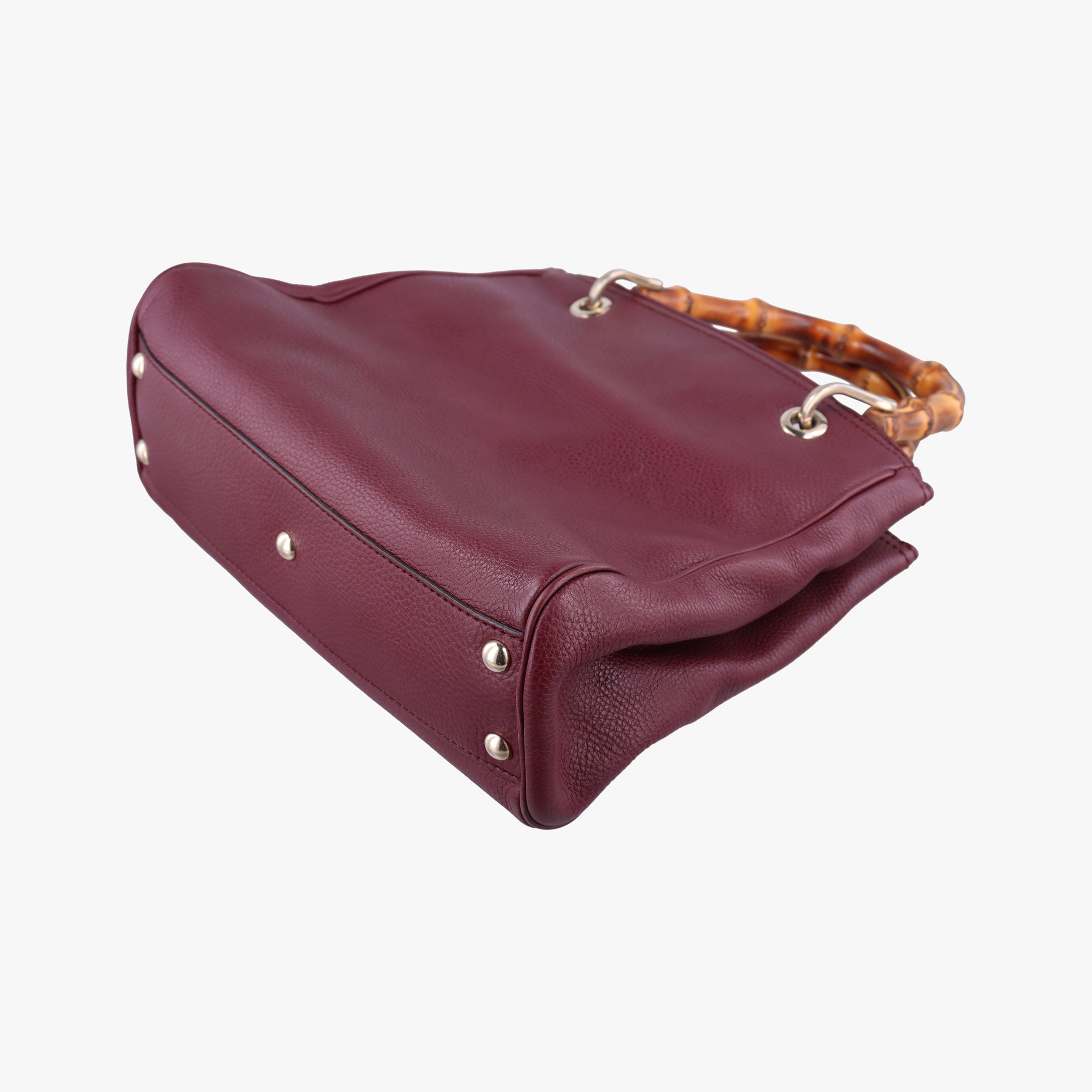 Pre-owned Gucci Bamboo Shopper Burgundy Leather 336032 shoulderbag | stylenewstar