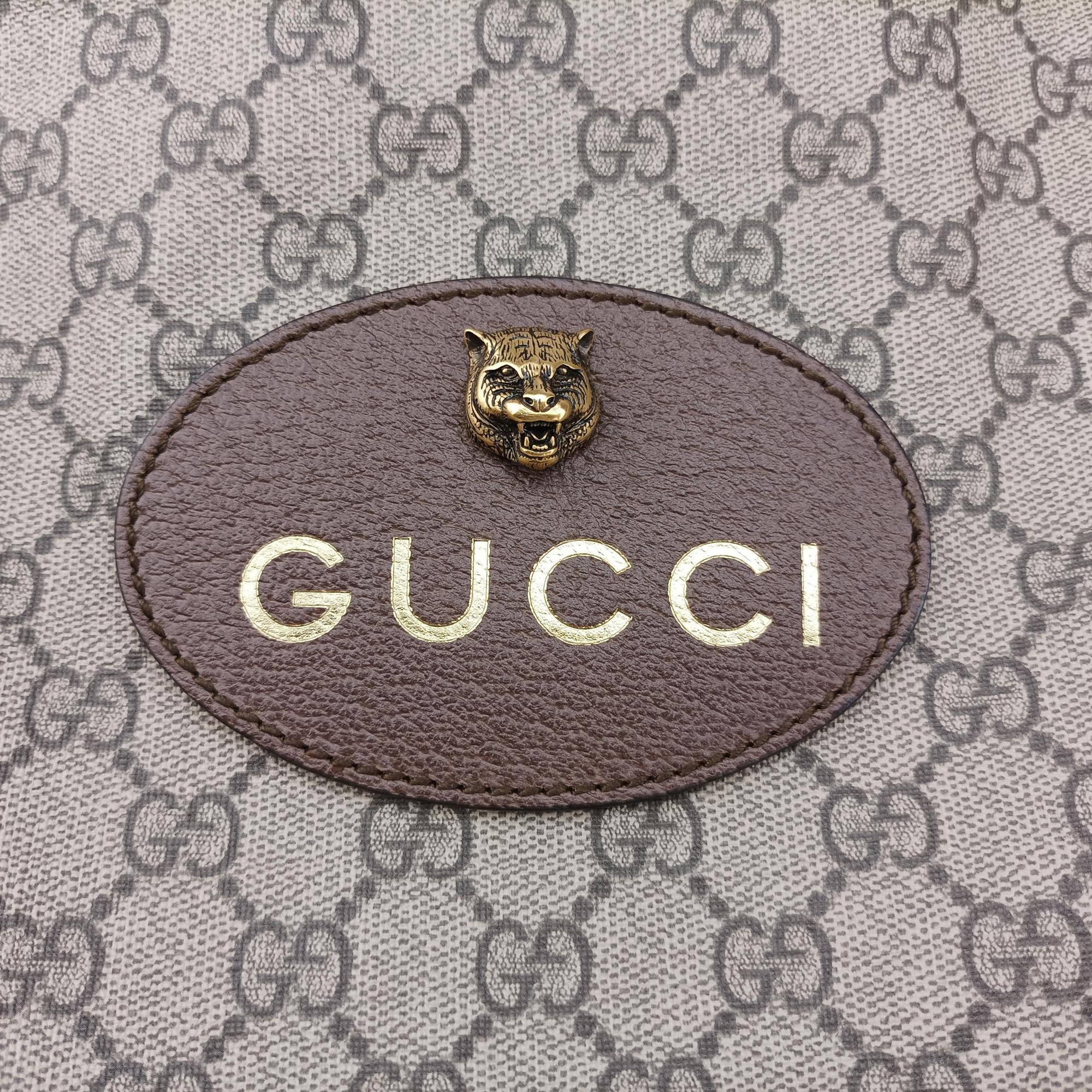 Pre-owned Gucci GG Supreme drawstring Beige×yellow PVC coated canvas×Leather 473872 shoulderbag | stylenewstar