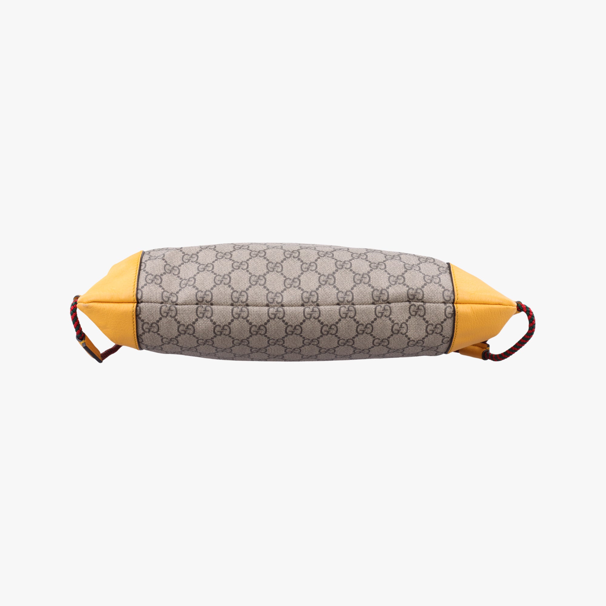 Pre-owned Gucci GG Supreme drawstring Beige×yellow PVC coated canvas×Leather 473872 shoulderbag | stylenewstar