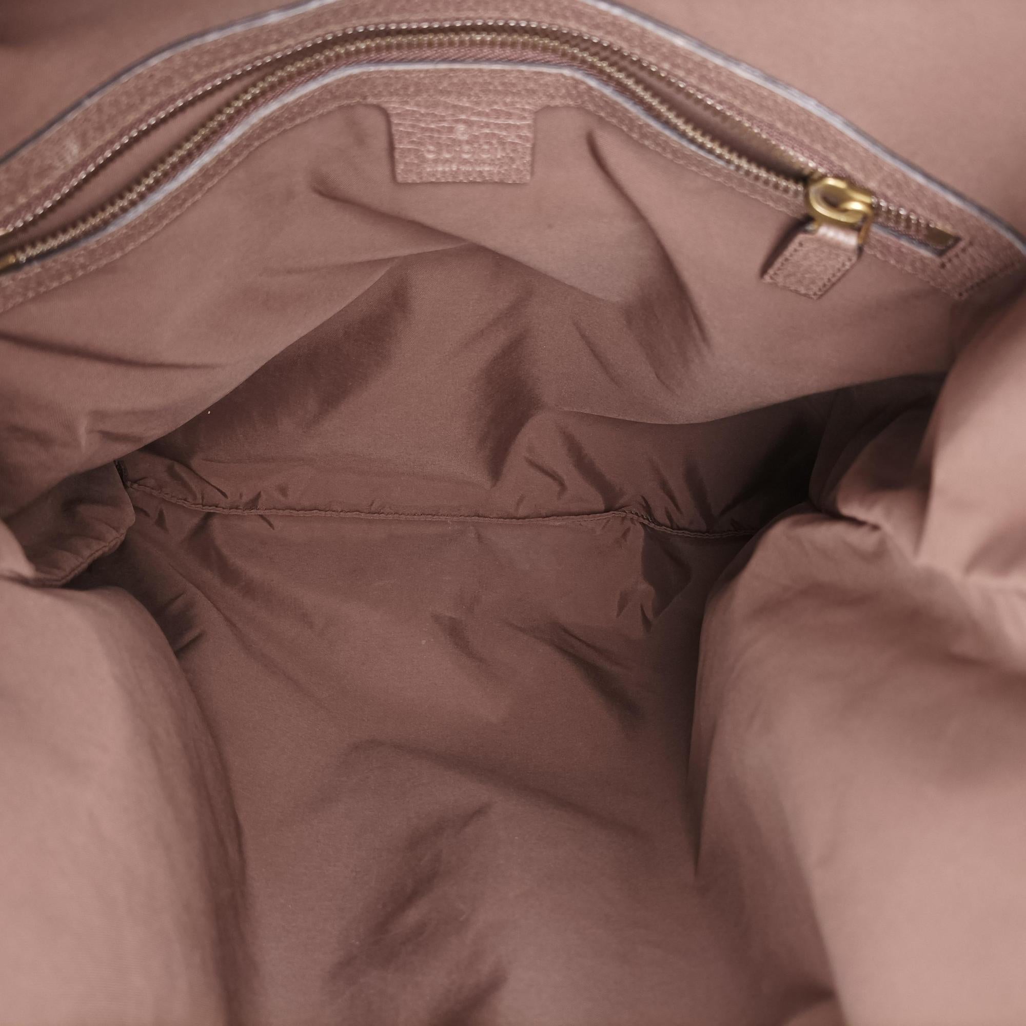 Pre-owned Gucci GG Supreme drawstring Beige×yellow PVC coated canvas×Leather 473872 shoulderbag | stylenewstar