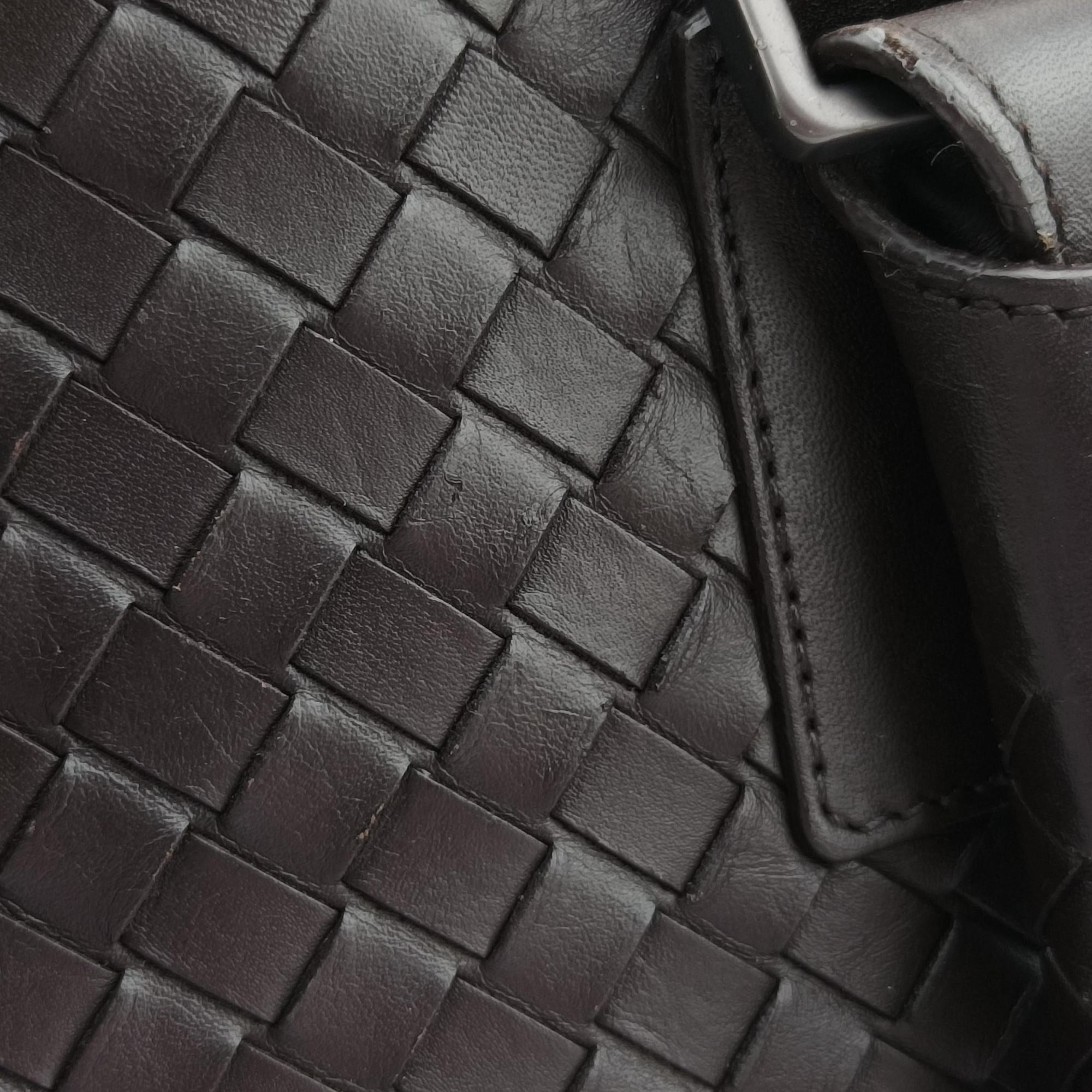 Pre-owned Bottega Veneta Intrecciato Brown lambskin  handbag | stylenewstar
