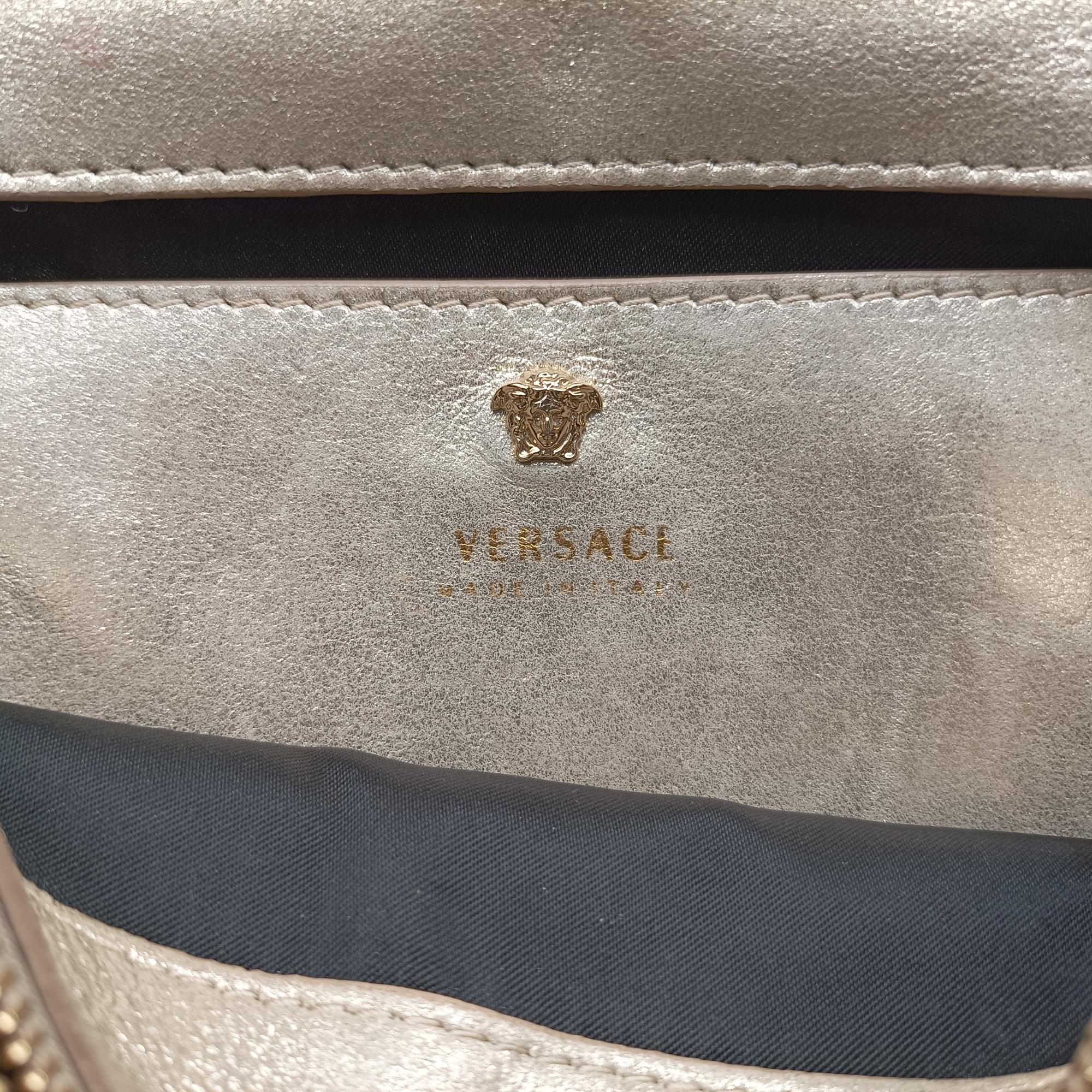Pre-owned VERSACE medusa Golden Leather  shoulderbag | stylenewstar