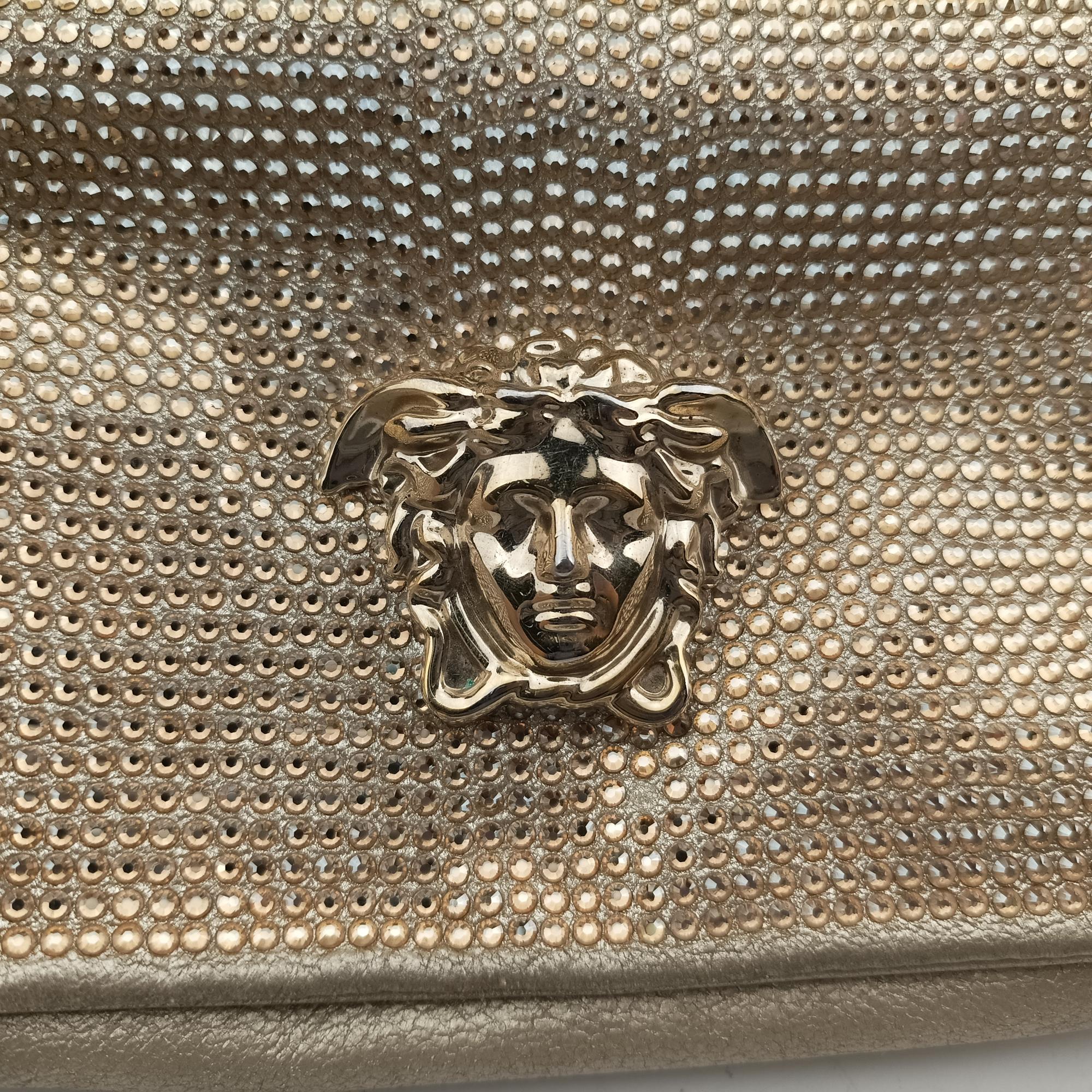 Pre-owned VERSACE medusa Golden Leather  shoulderbag | stylenewstar