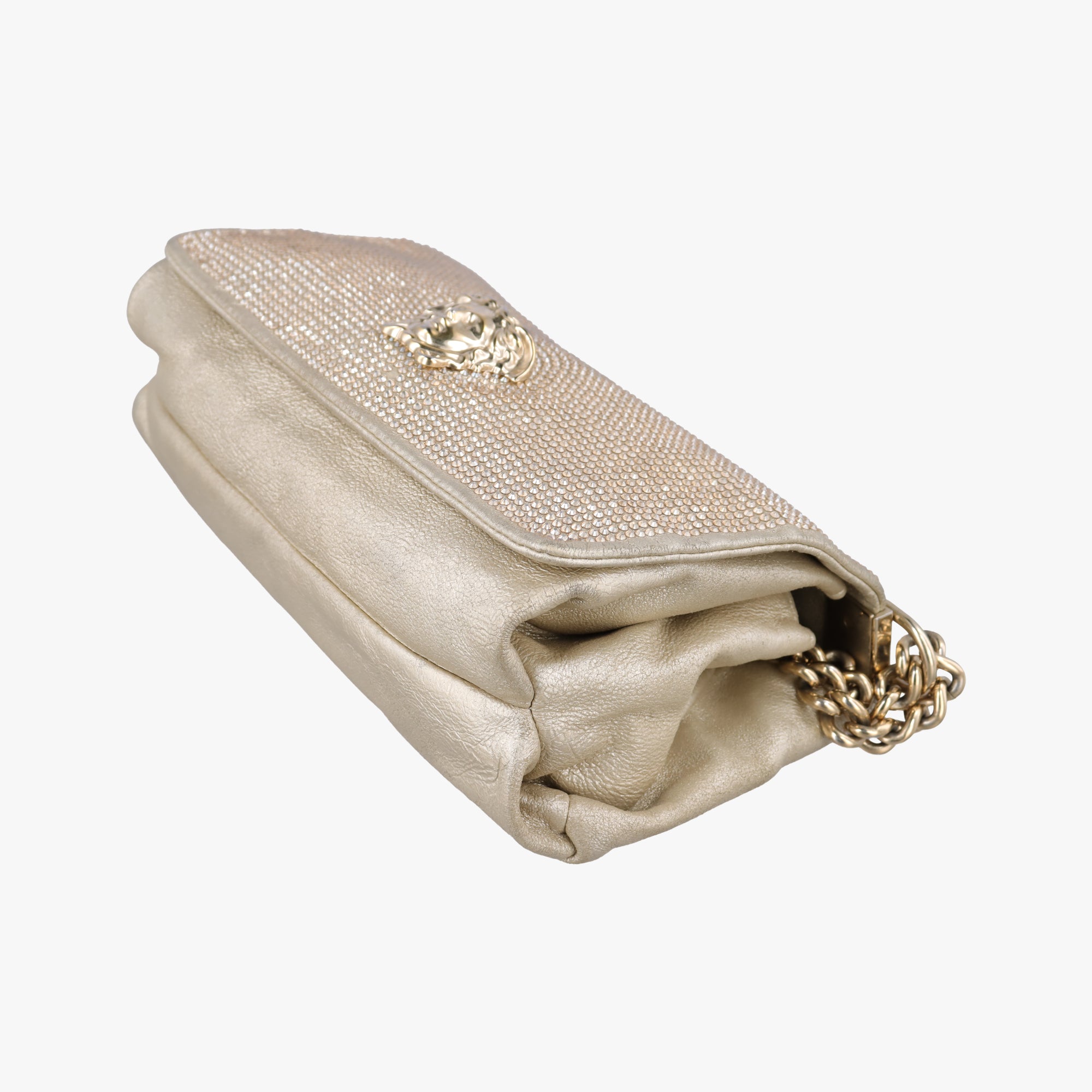 Pre-owned VERSACE medusa Golden Leather  shoulderbag | stylenewstar