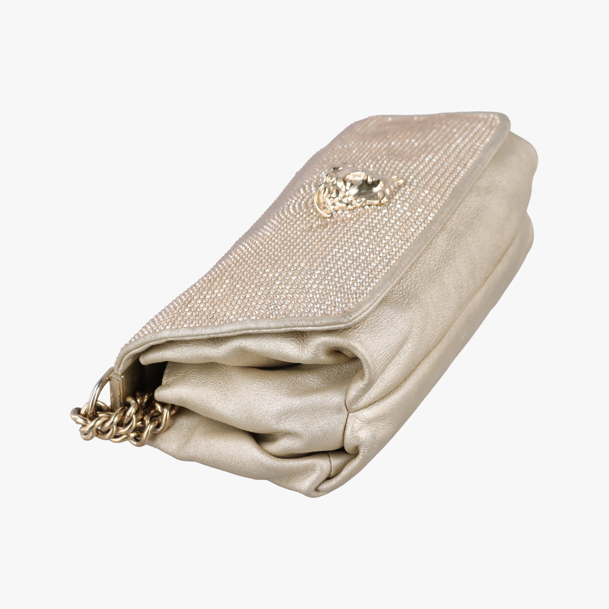 Pre-owned VERSACE medusa Golden Leather  shoulderbag | stylenewstar
