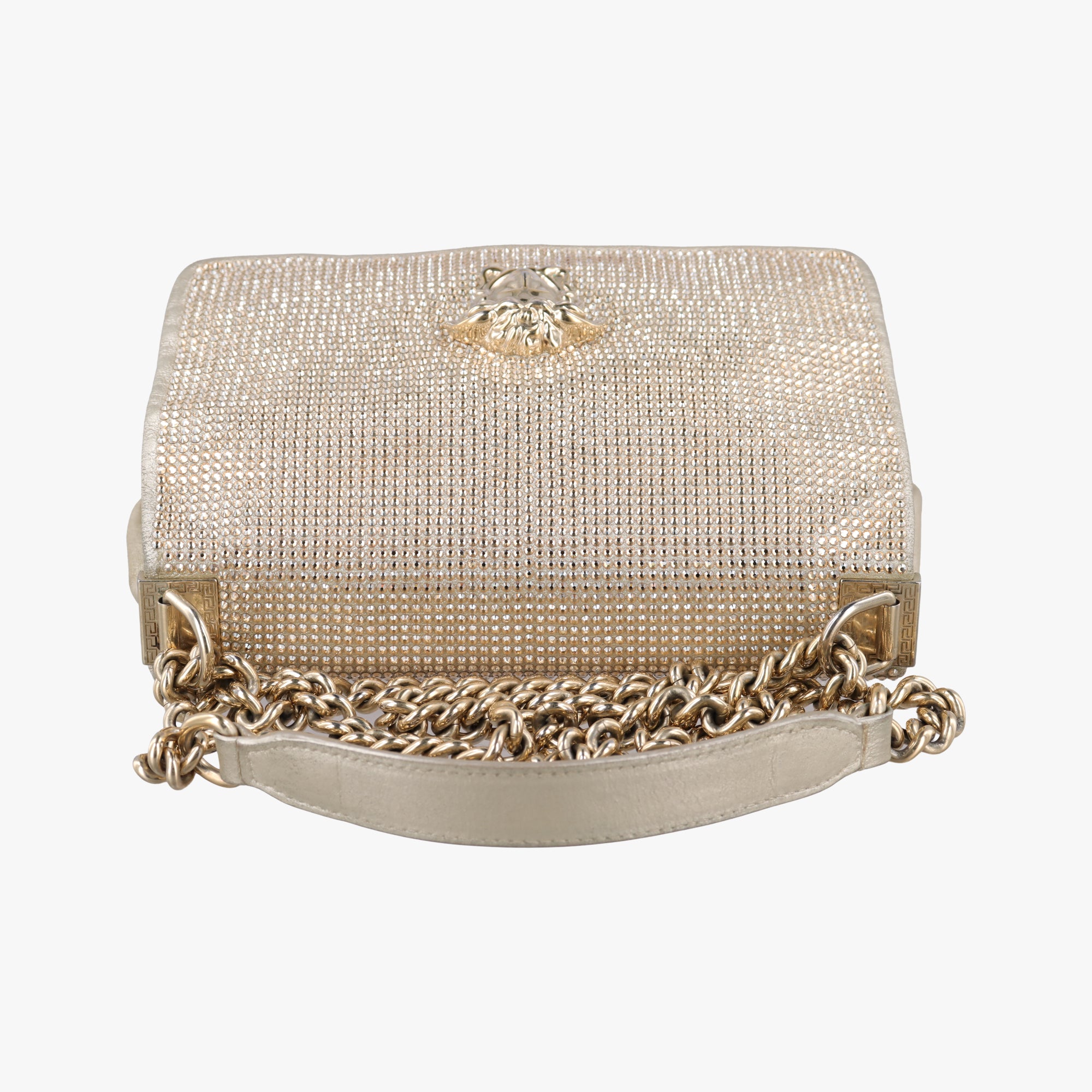 Pre-owned VERSACE medusa Golden Leather  shoulderbag | stylenewstar