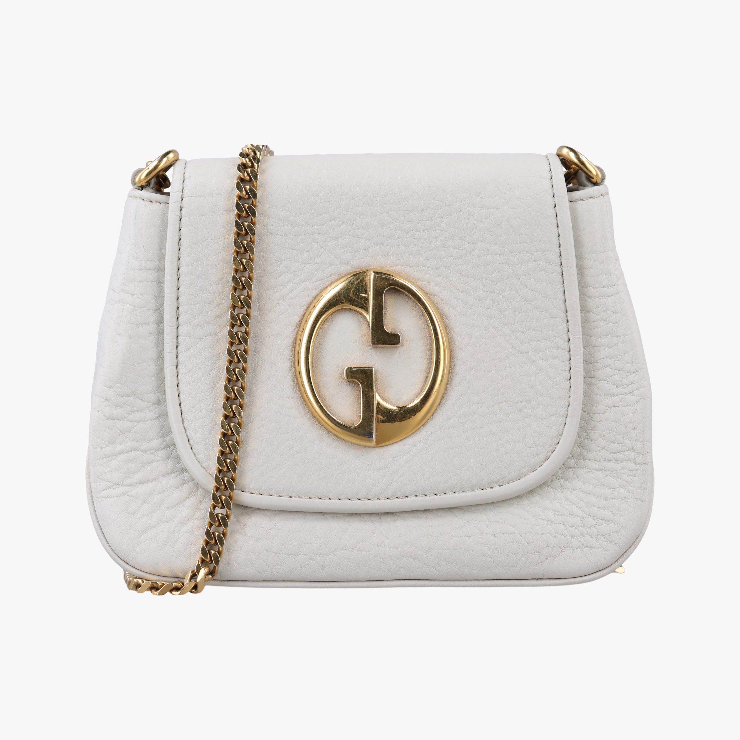 Secondhand Gucci 1973 Double G White Leather 251821 shoulderbag | stylenewstar