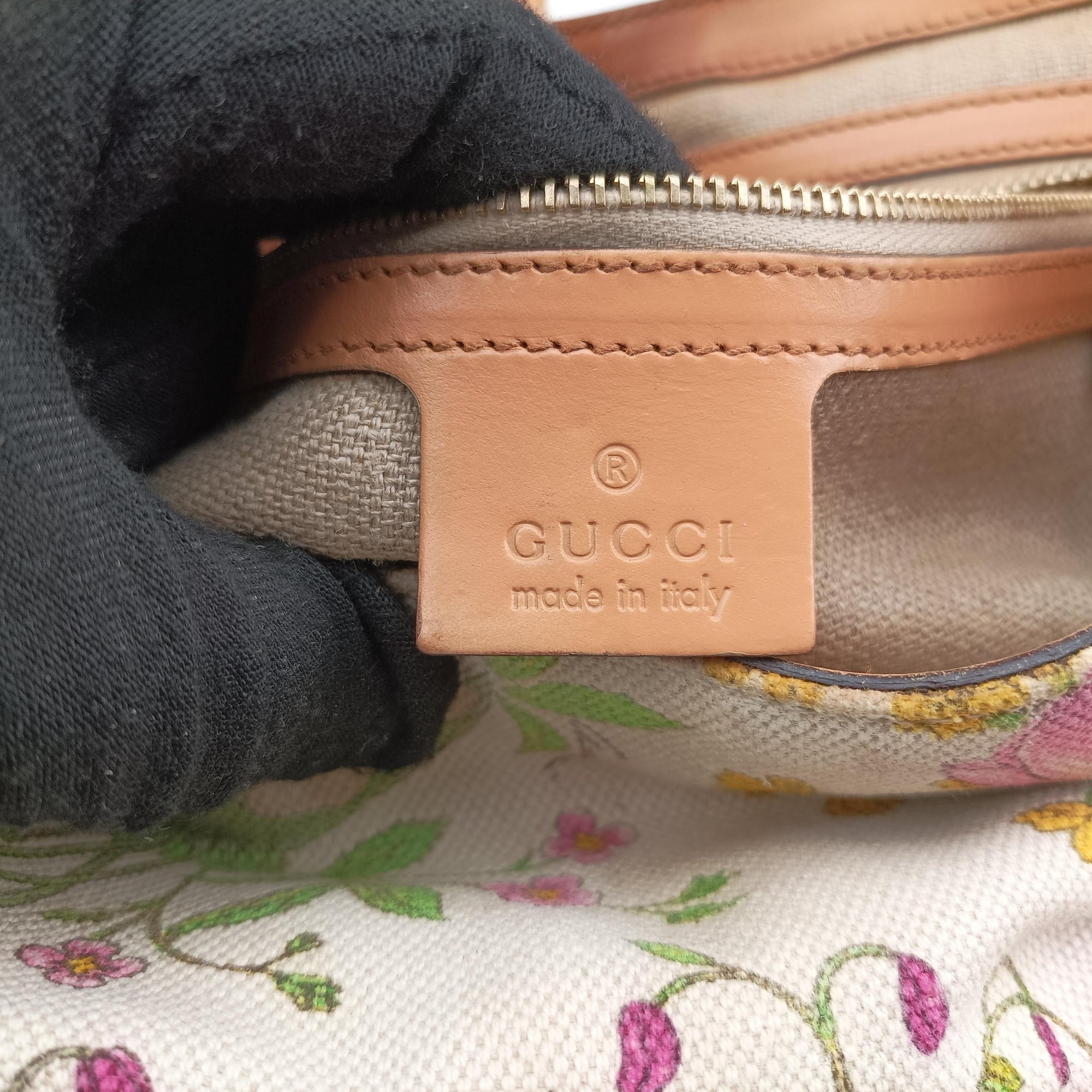 Pre-owned Gucci Flora Jackie Hobo White×Multicolour canvas×leather 137335 handbag | stylenewstar