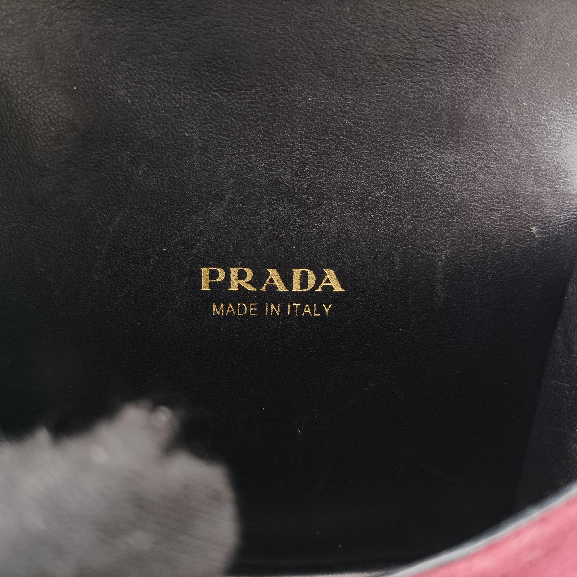 Secondhand Prada Cahier Burgundy×black suede×Leather 1BD045 shoulderbag | stylenewstar