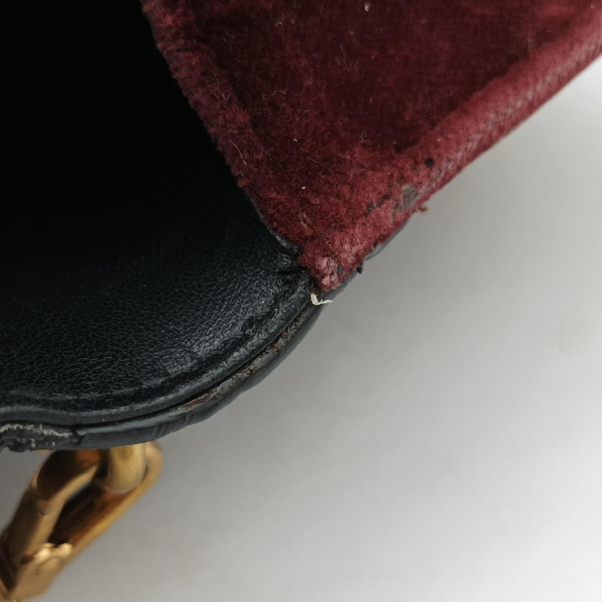 Secondhand Prada Cahier Burgundy×black suede×Leather 1BD045 shoulderbag | stylenewstar