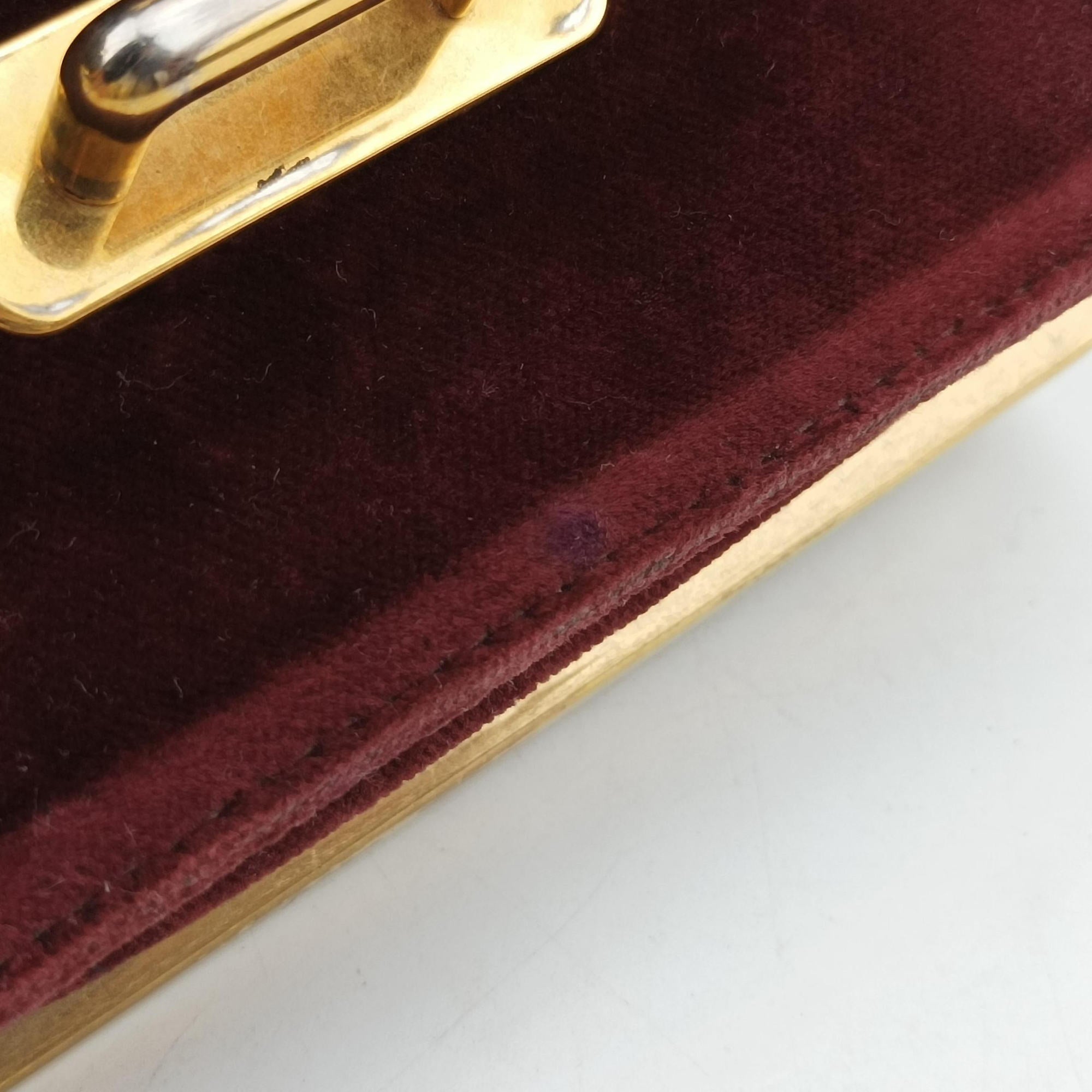 Secondhand Prada Cahier Burgundy×black suede×Leather 1BD045 shoulderbag | stylenewstar