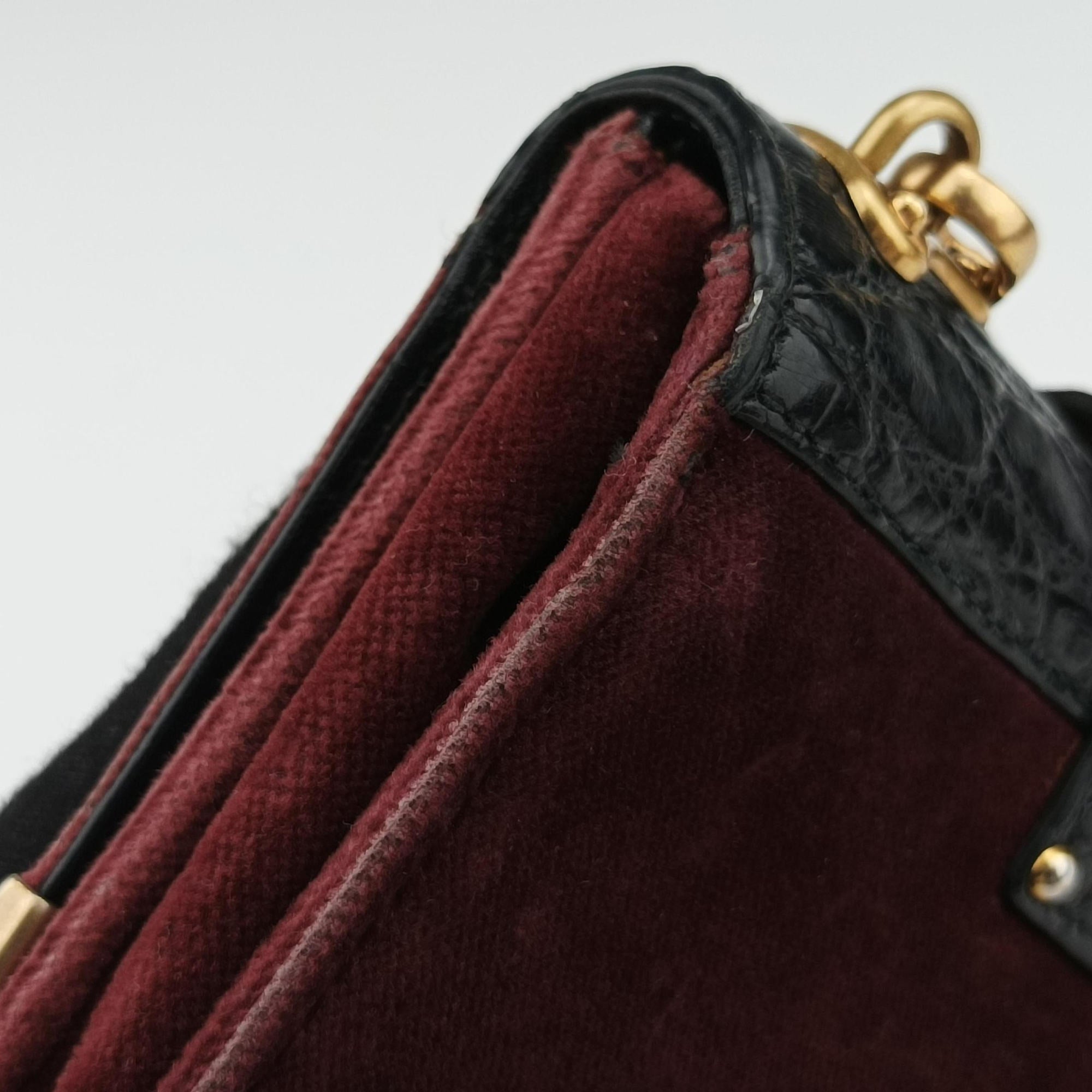 Secondhand Prada Cahier Burgundy×black suede×Leather 1BD045 shoulderbag | stylenewstar