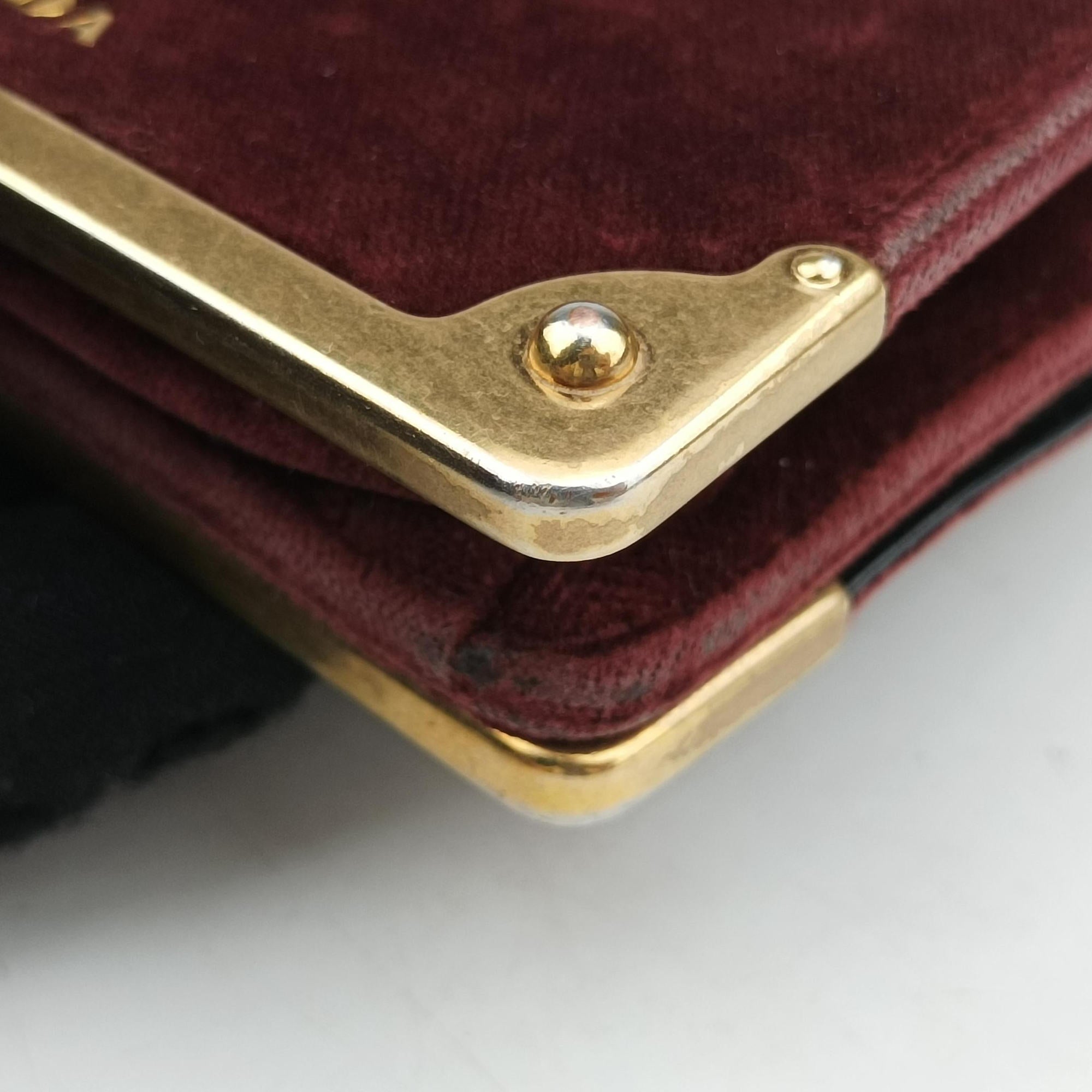 Secondhand Prada Cahier Burgundy×black suede×Leather 1BD045 shoulderbag | stylenewstar