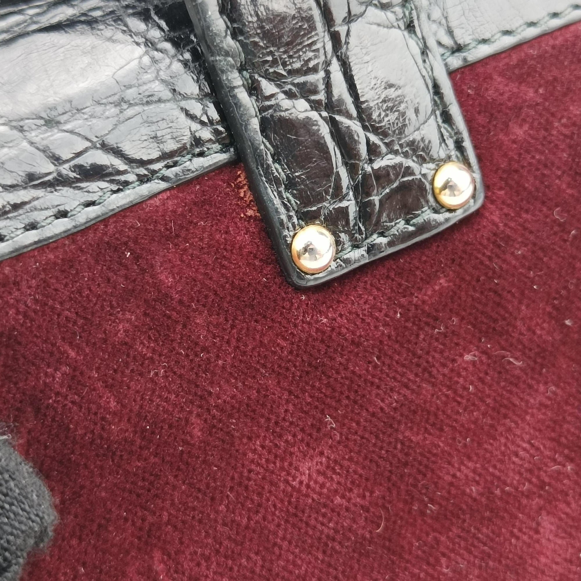 Secondhand Prada Cahier Burgundy×black suede×Leather 1BD045 shoulderbag | stylenewstar