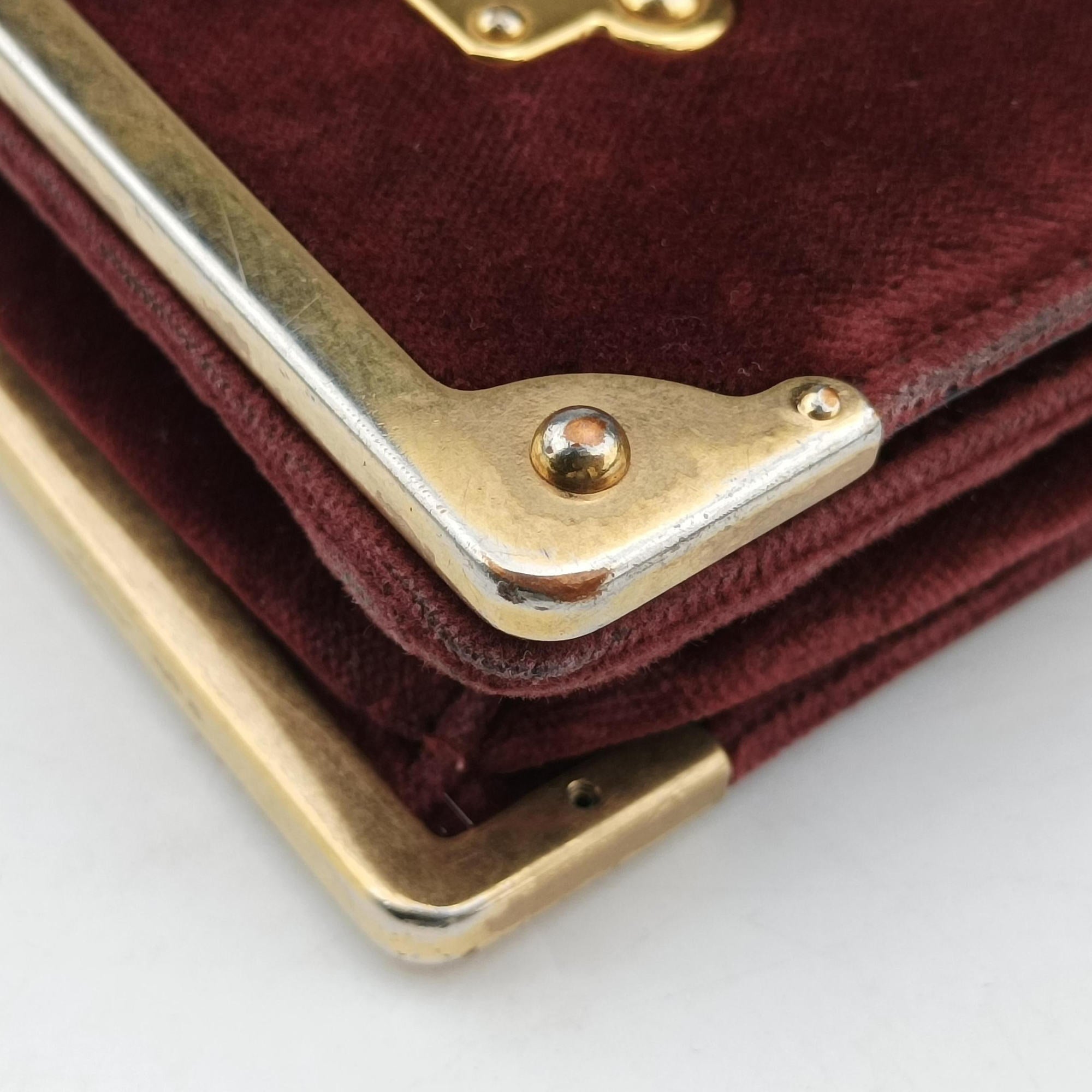 Secondhand Prada Cahier Burgundy×black suede×Leather 1BD045 shoulderbag | stylenewstar