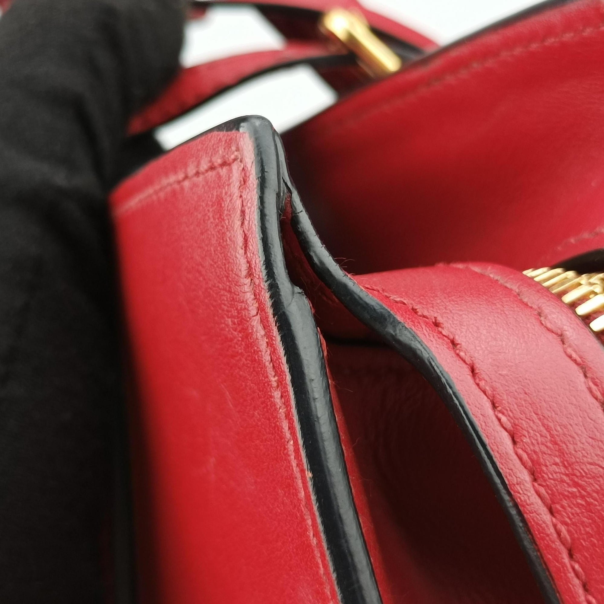 Secondhand Prada Esplanade Red SAFFIANO Leather 1BA046 shoulderbag | stylenewstar