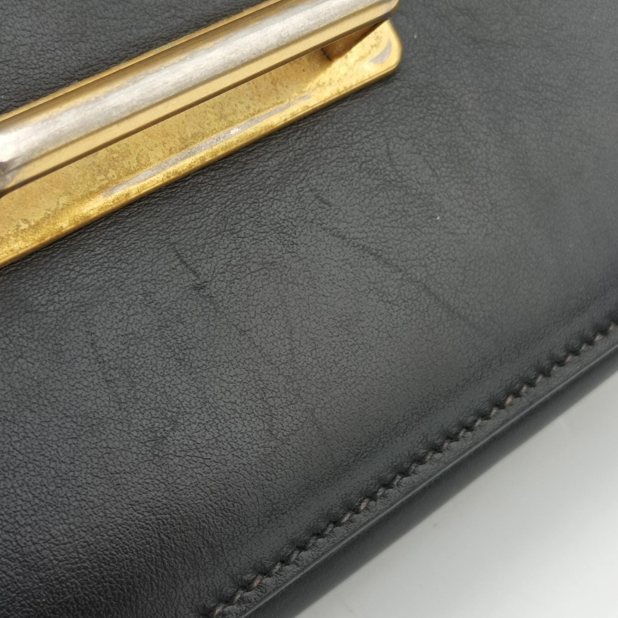 Pre-owned Prada Cahier Black Leather 1BD045 shoulderbag | stylenewstar