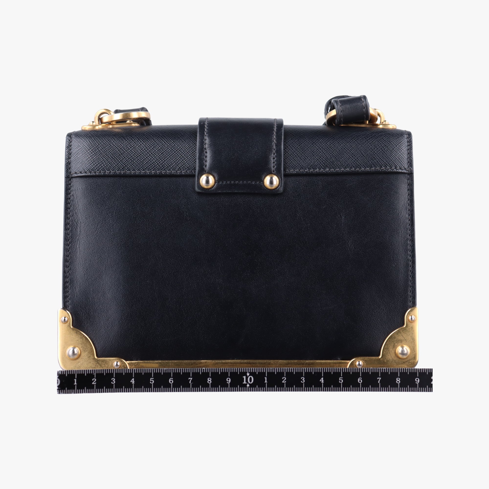 Pre-owned Prada Cahier Black Leather 1BD045 shoulderbag | stylenewstar