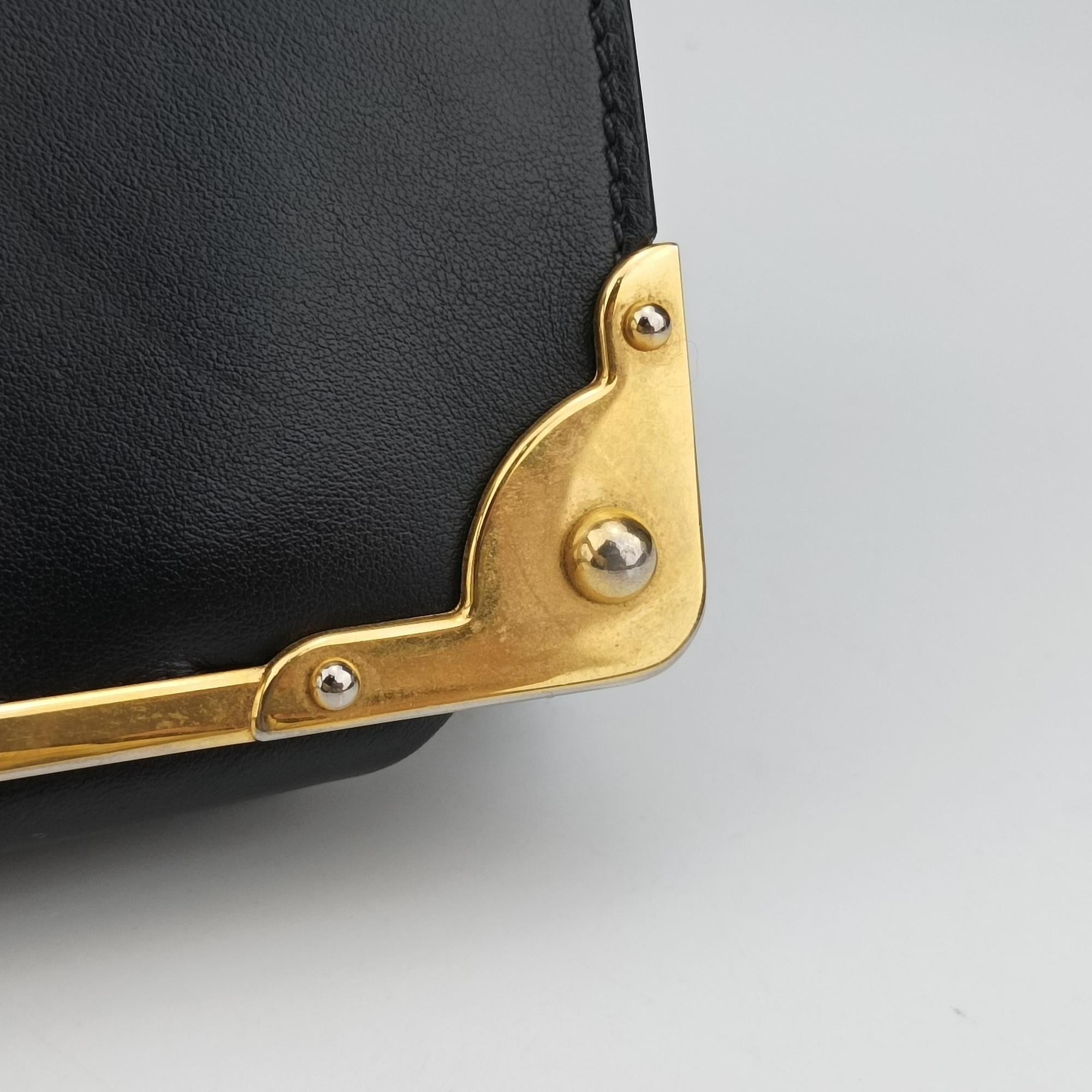 Pre-owned Prada Cahier Black Leather 1BD045 shoulderbag | stylenewstar