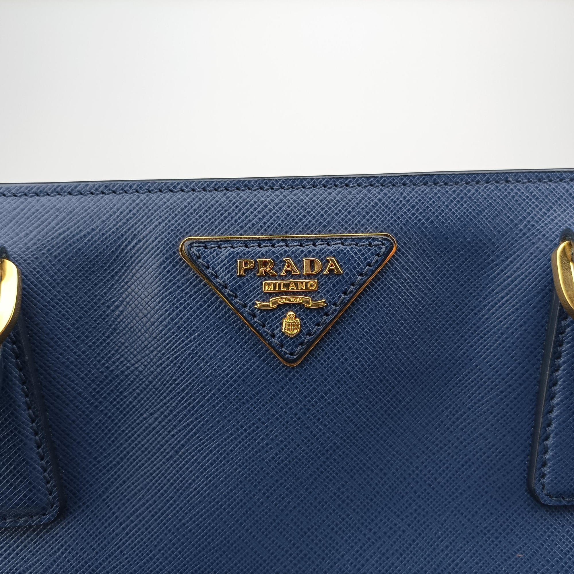 Pre-owned Prada Galleria Navy SAFFIANO Leather BN2274 shoulderbag | stylenewstar