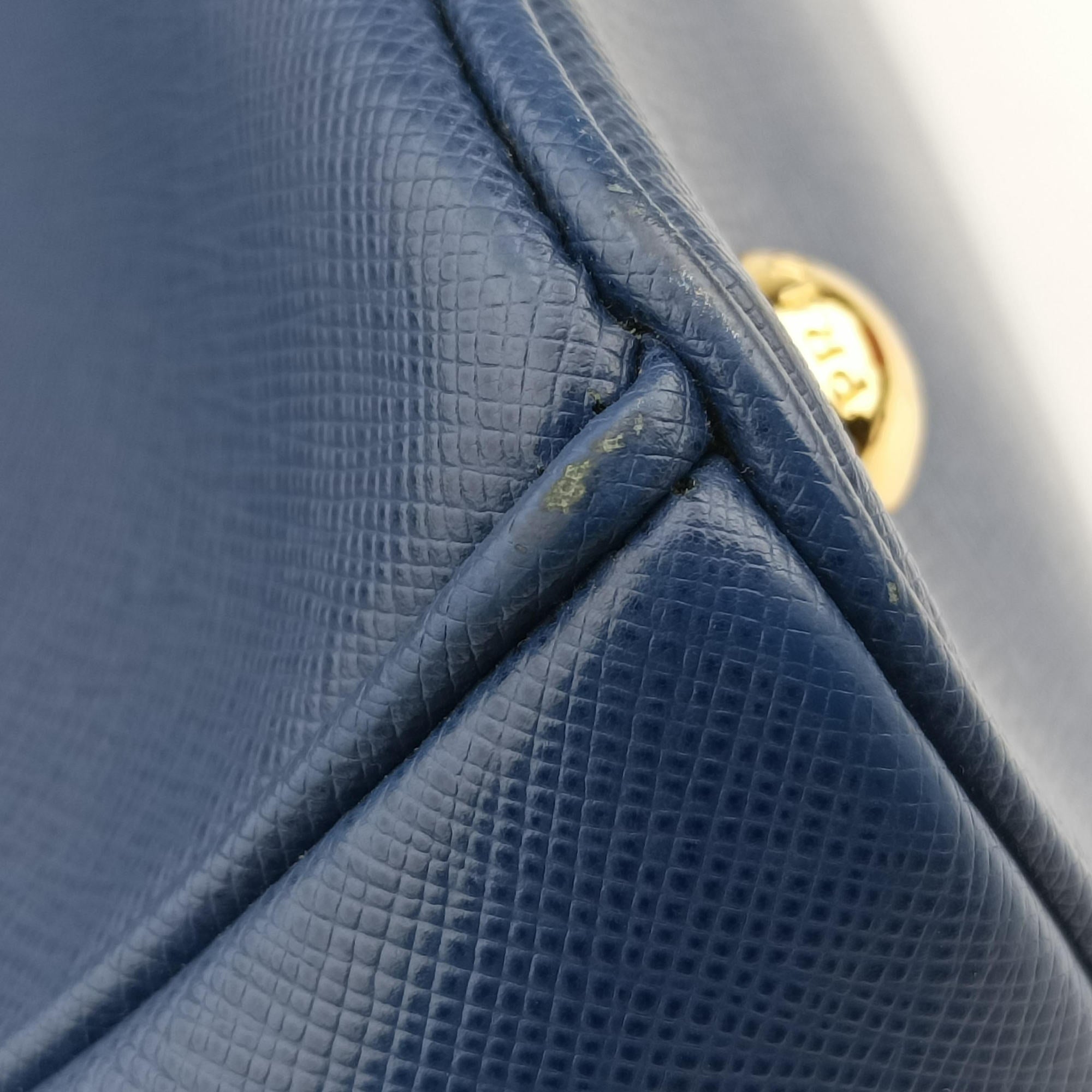 Pre-owned Prada Galleria Navy SAFFIANO Leather BN2274 shoulderbag | stylenewstar