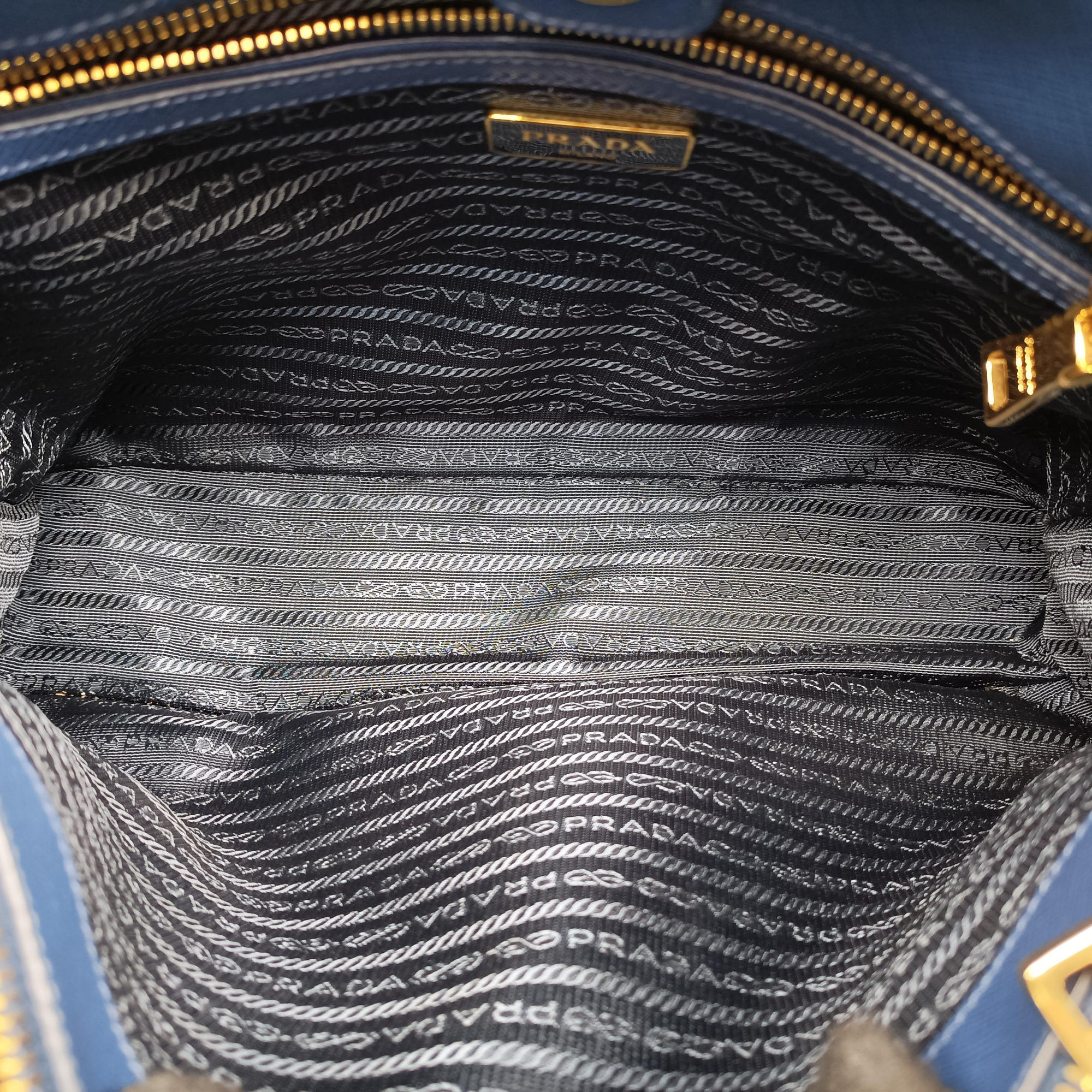 Pre-owned Prada Galleria Navy SAFFIANO Leather BN2274 shoulderbag | stylenewstar