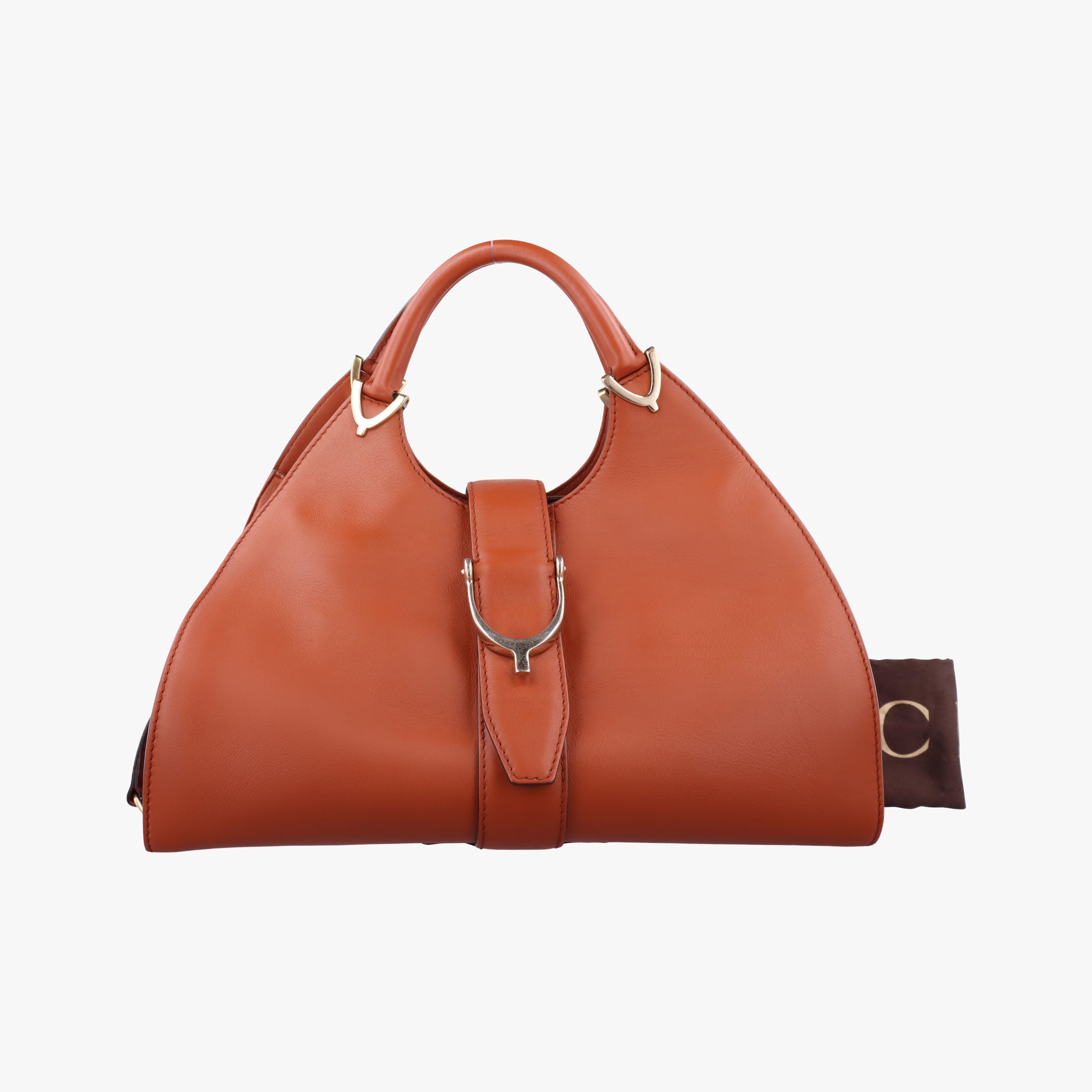 Pre-owned Gucci Stirrup Brown leather 277514 handbag | stylenewstar