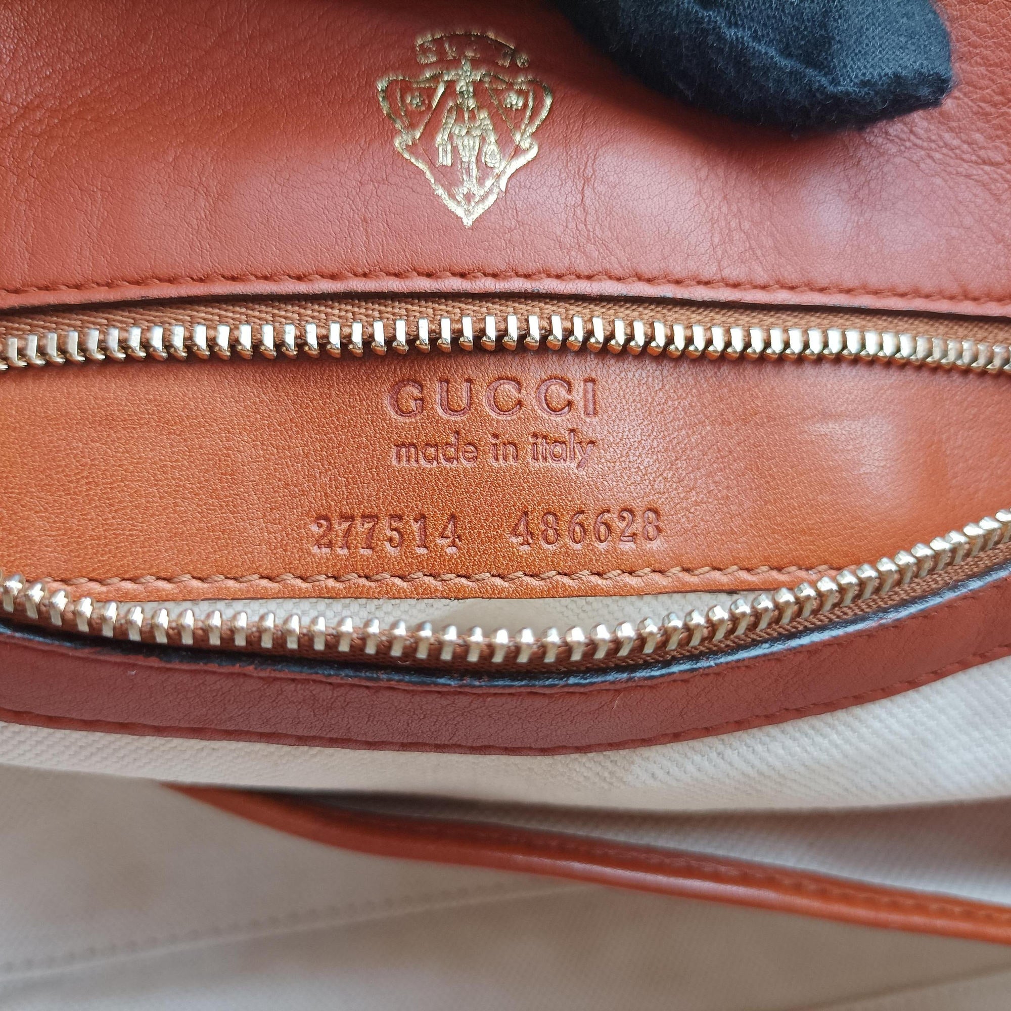Pre-owned Gucci Stirrup Brown leather 277514 handbag | stylenewstar