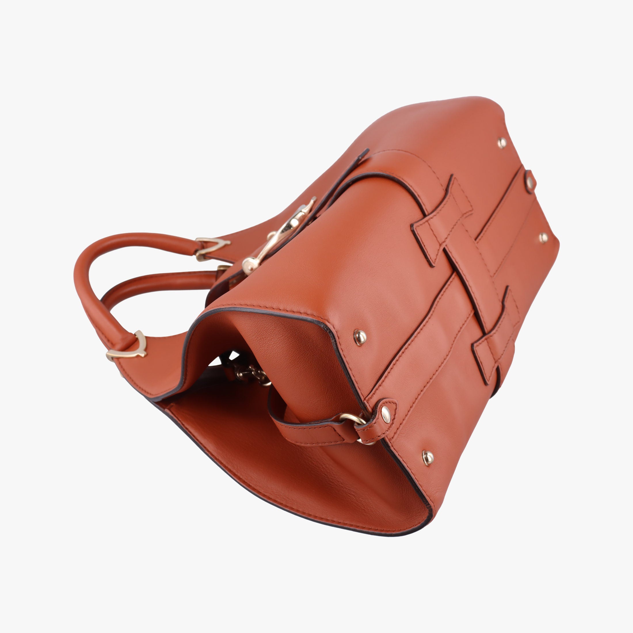 Pre-owned Gucci Stirrup Brown leather 277514 handbag | stylenewstar