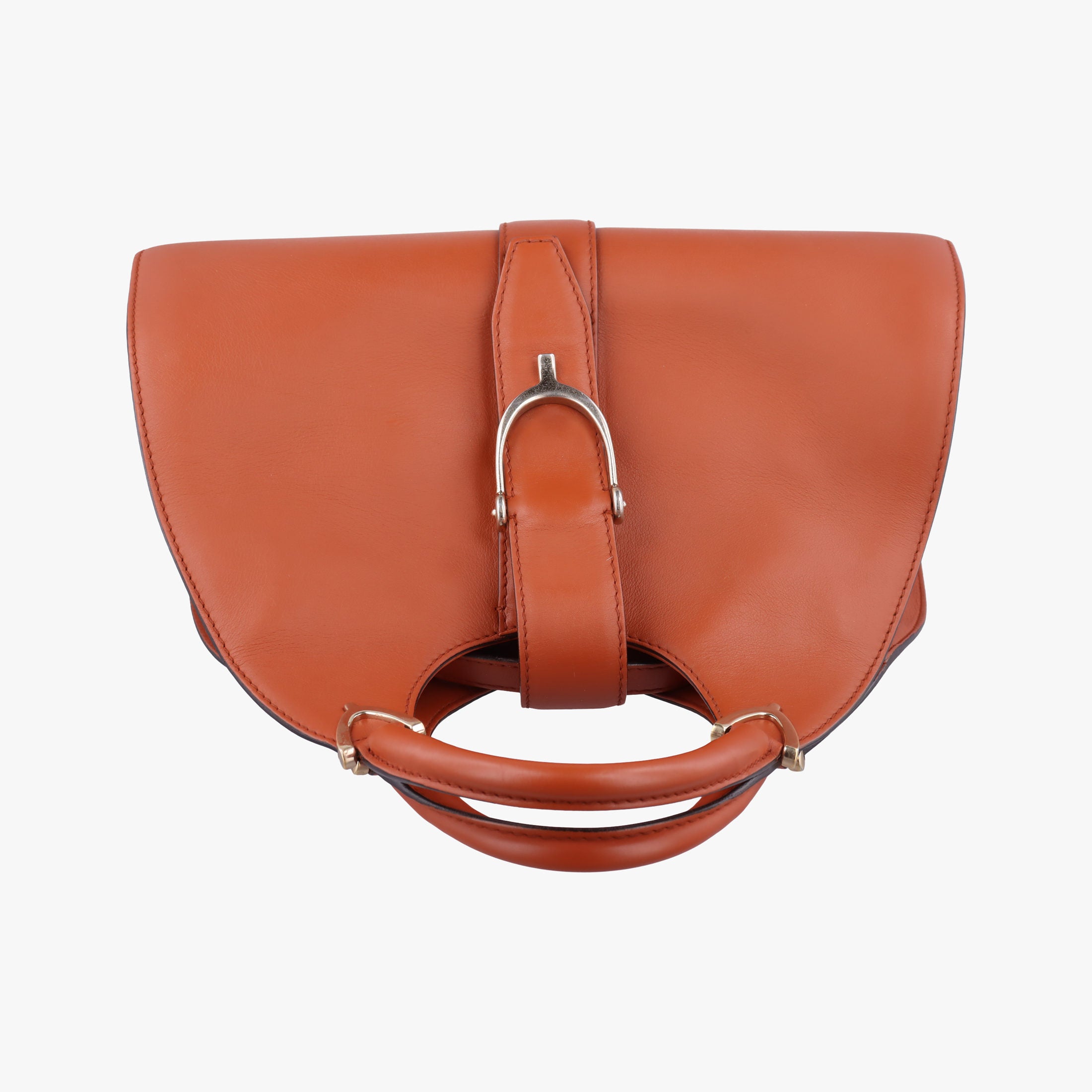 Pre-owned Gucci Stirrup Brown leather 277514 handbag | stylenewstar