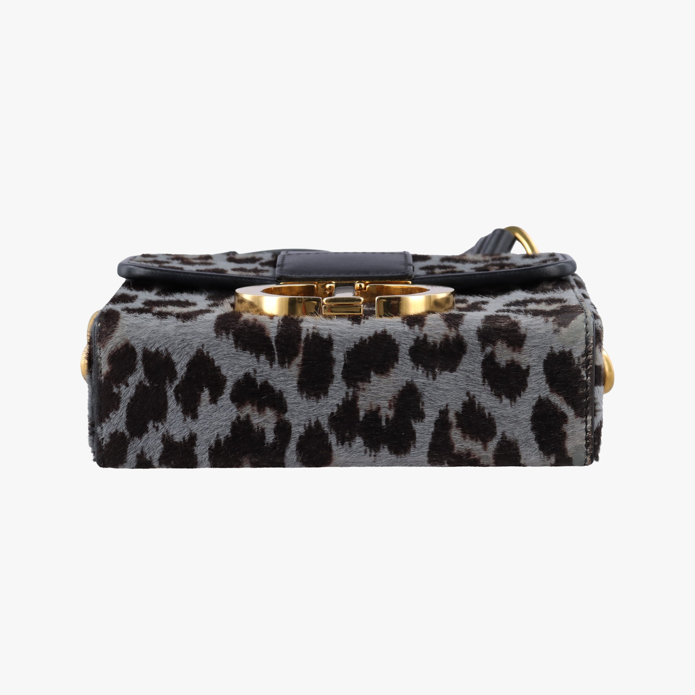Pre-owned Christian Dior Montaigne Grey×multicolor ponyhair×leather  shoulderbag | stylenewstar