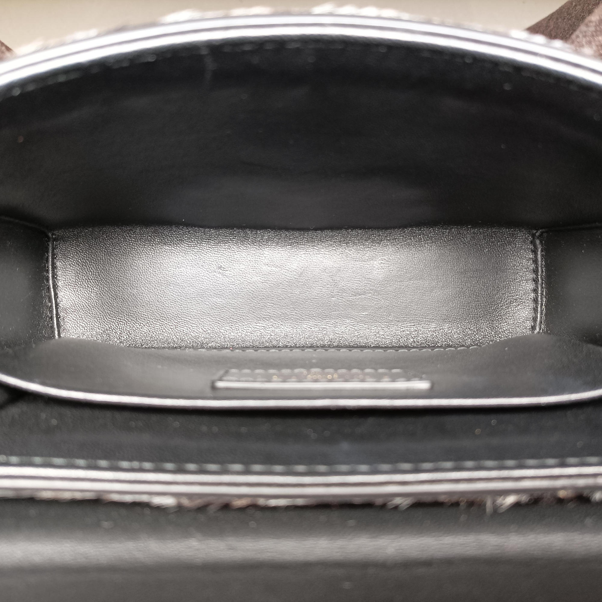Pre-owned Christian Dior Montaigne Grey×multicolor ponyhair×leather  shoulderbag | stylenewstar