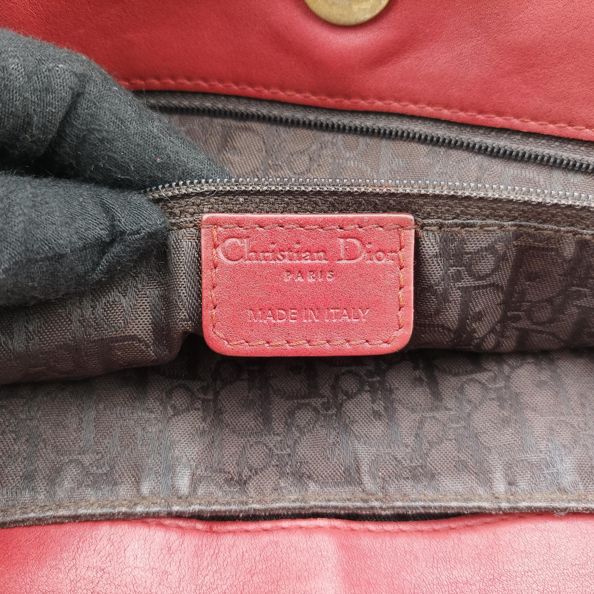 Pre-owned Christian Dior Gaucho Red Leather  handbag | stylenewstar