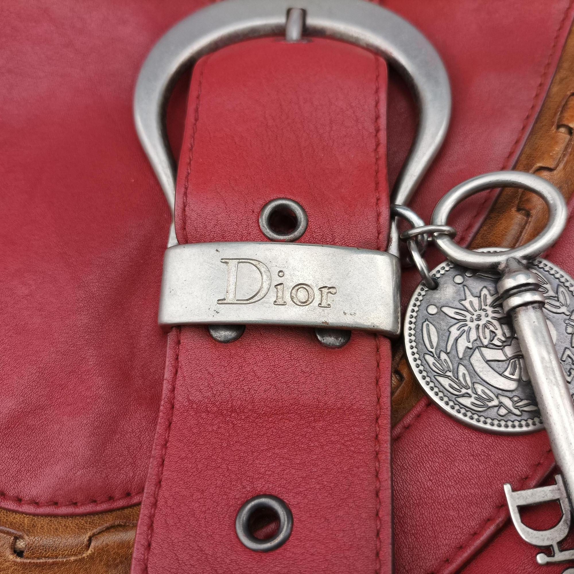 Pre-owned Christian Dior Gaucho Red Leather  handbag | stylenewstar