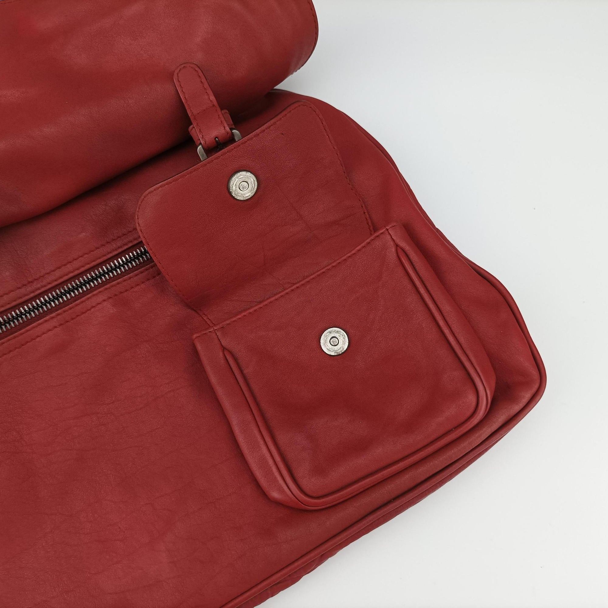 Pre-owned Christian Dior Gaucho Red Leather  handbag | stylenewstar