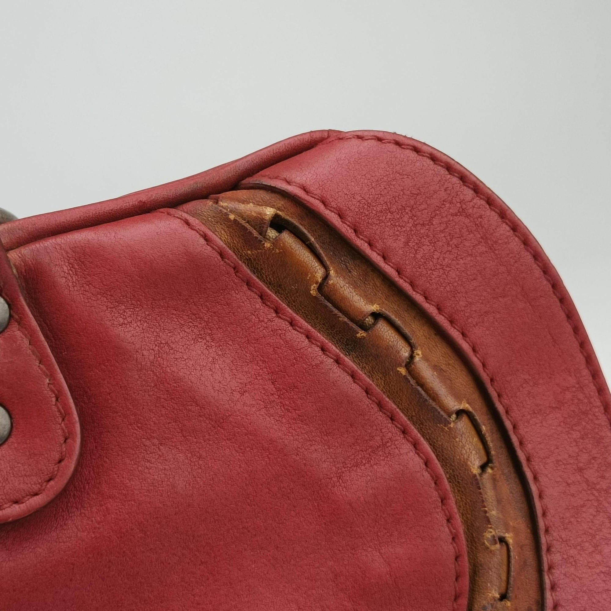 Pre-owned Christian Dior Gaucho Red Leather  handbag | stylenewstar